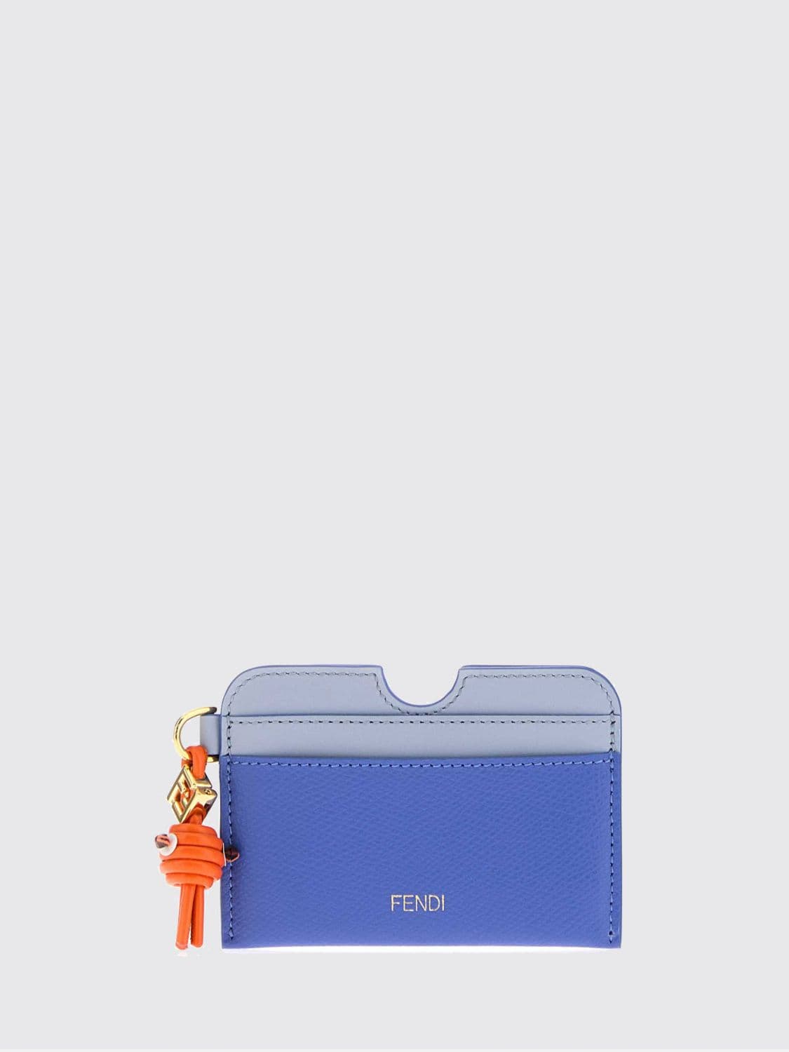 Fendi FF Diamonds Bicolor Calfskin Card Holder with Charm · OS