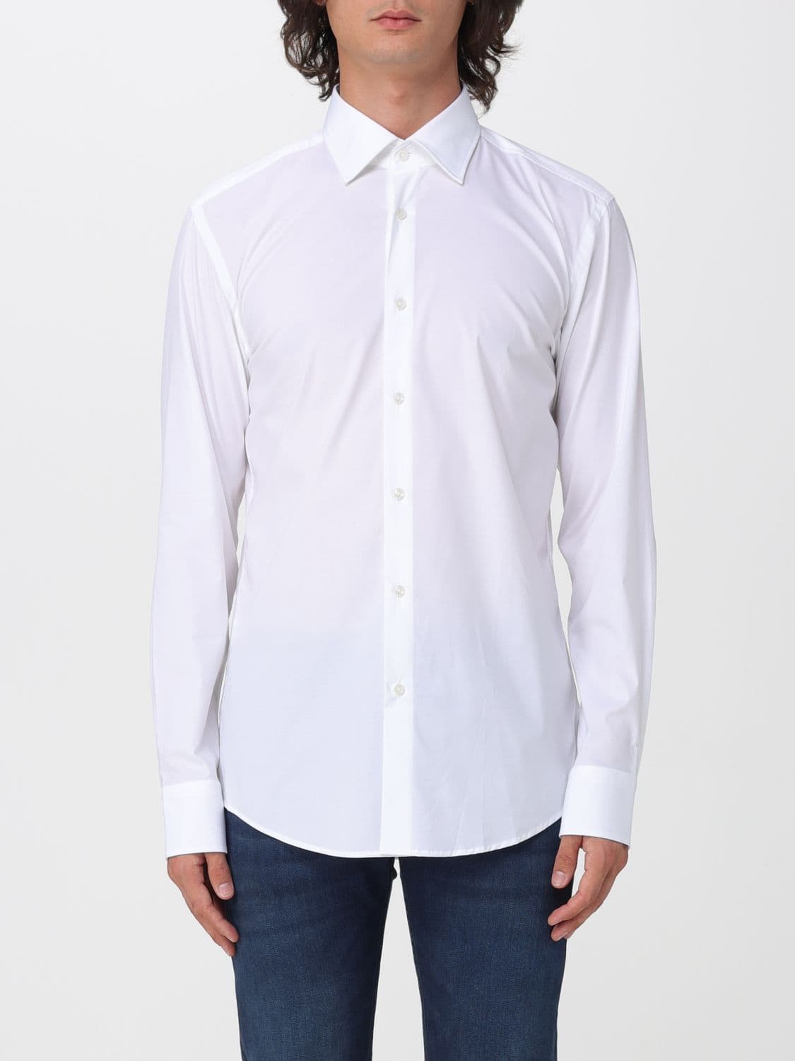 Boss Elegant Slim Fit Dress Shirt in Cotton Poplin with French Collar