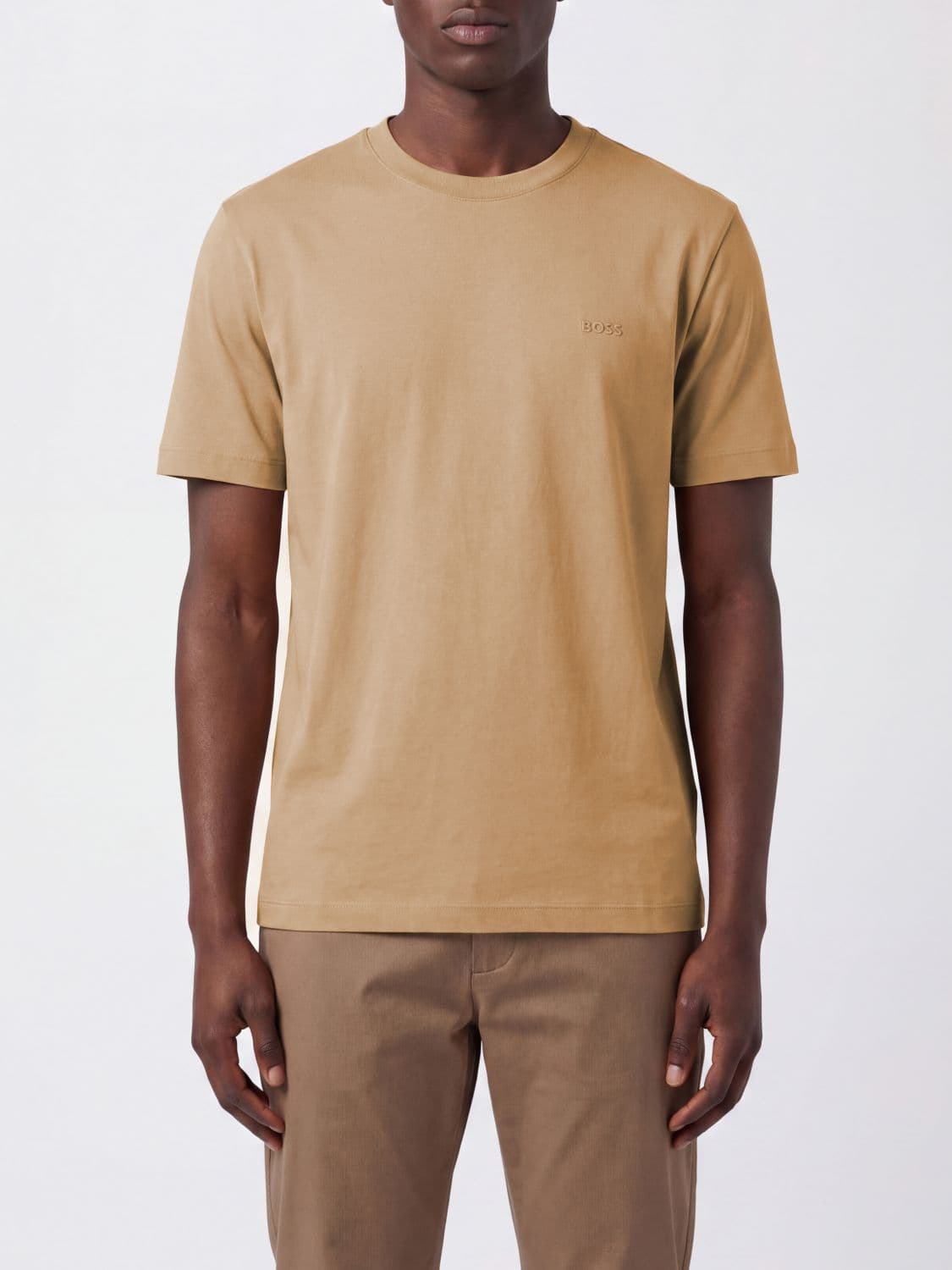 Boss Men's Embroidered Logo Cotton Crewneck T-shirt