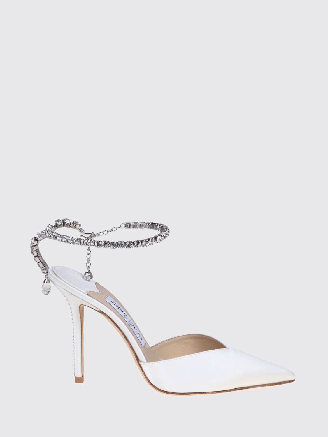 Jimmy Choo Saeda Crystal-Embellished Satin High-Heel Pumps