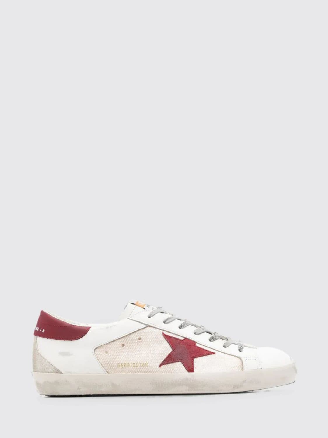Golden Goose Super Star Double Quarter Sneakers in Leather and Mesh with Worn Effect