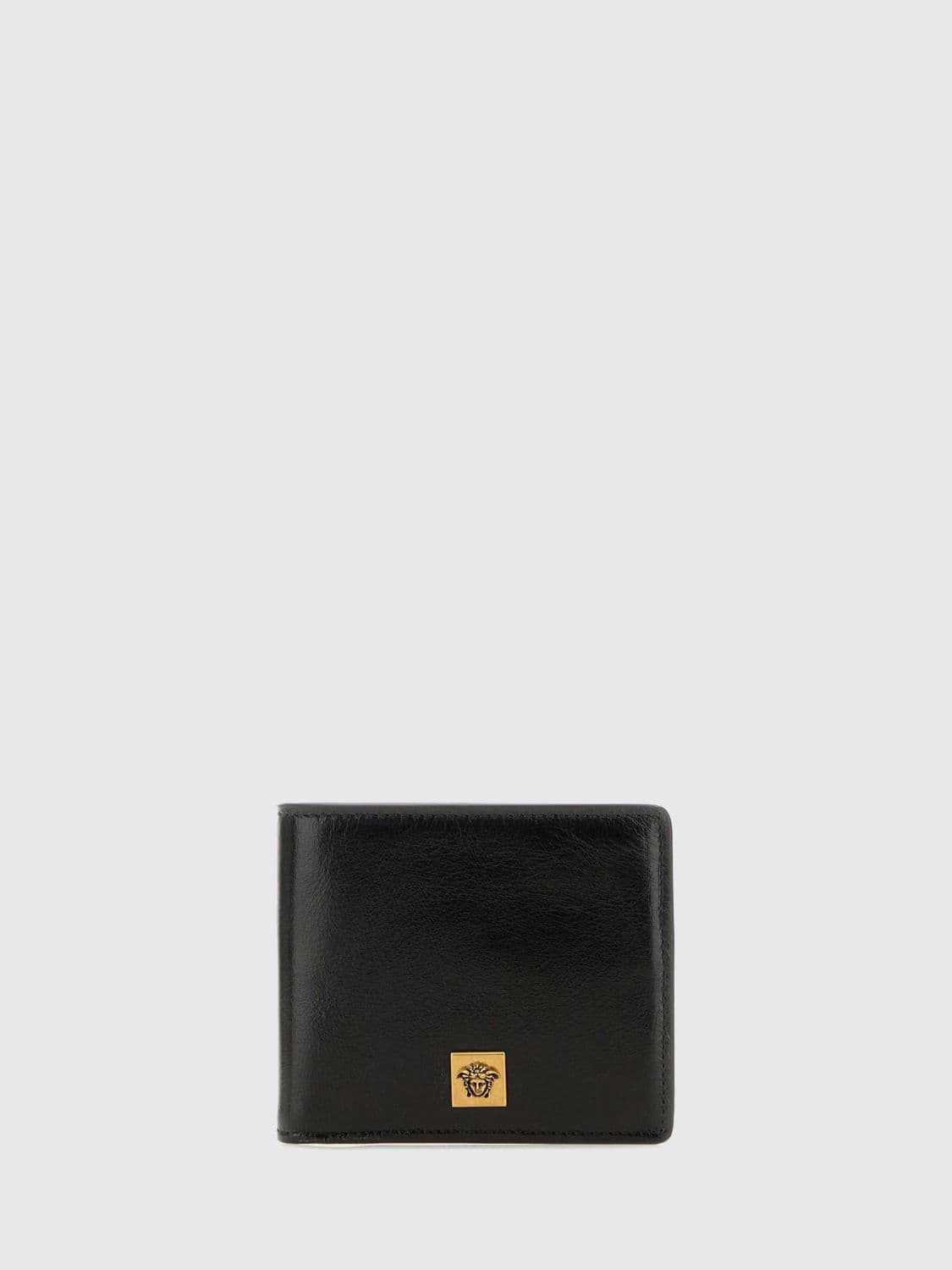 Versace Medusa Plaque Bifold Leather Wallet