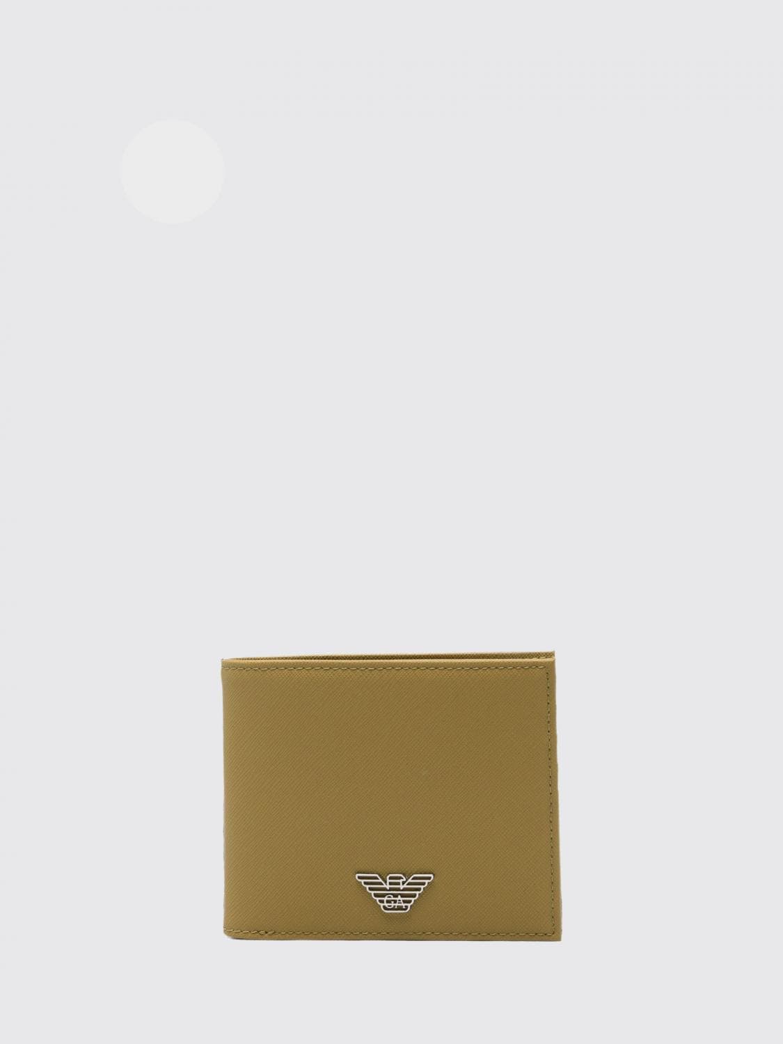 Emporio Armani Saffiano Bifold Wallet with Monogram and Eagle Logo · OS