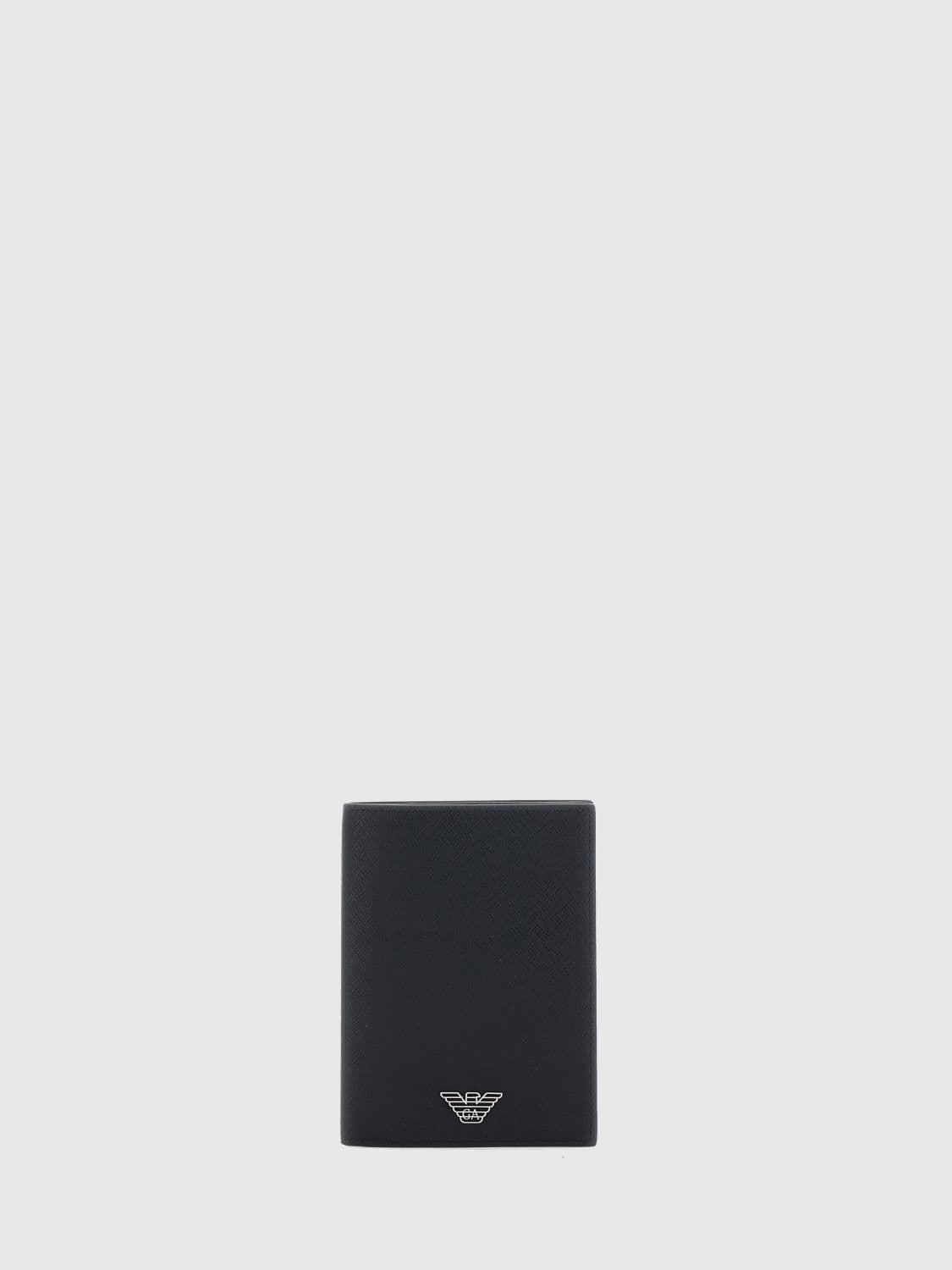 Emporio Armani Saffiano Bifold Document Holder with Monogram and Logo
