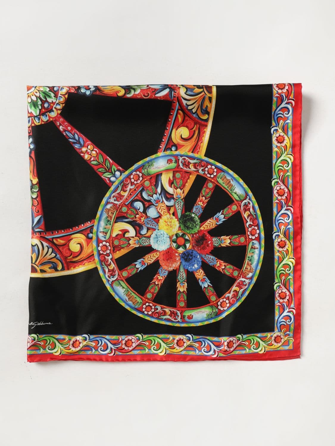 Dolce & Gabbana Carretto Siciliano Print Silk Scarf
