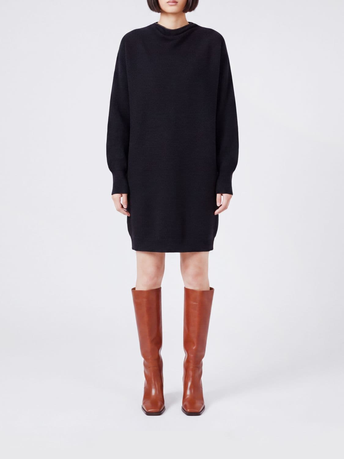 Brunello Cucinelli Wool, Cashmere and Silk Knit Mini Dress with Monili Embroidery