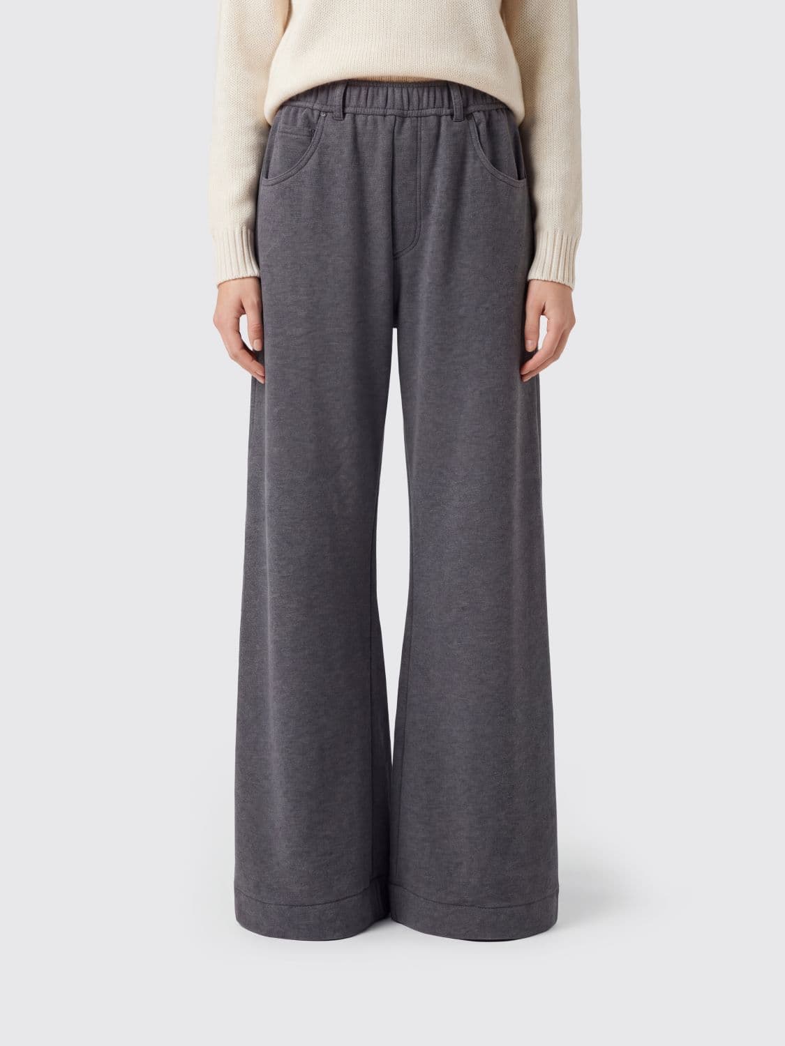 Brunello Cucinelli Wide-Leg Cotton Trousers with a Mid-Rise Waist and 5 Pockets