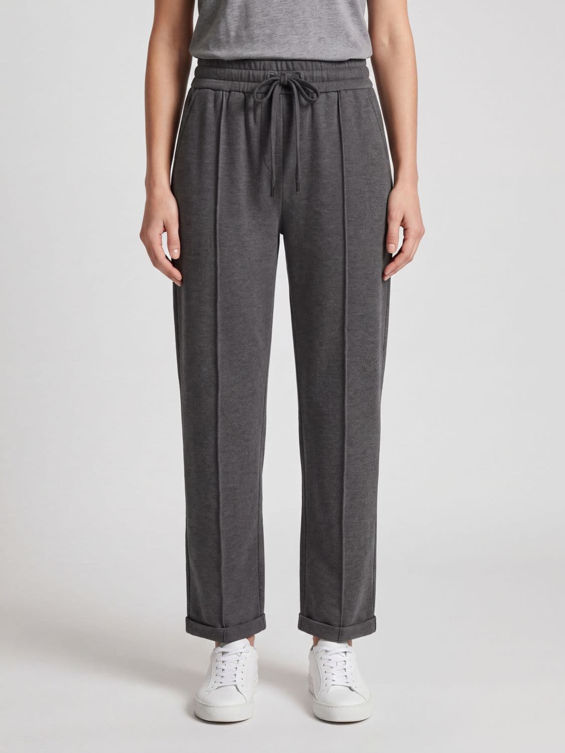 Brunello Cucinelli High-Waisted Stretch Cotton Joggers with Drawstring