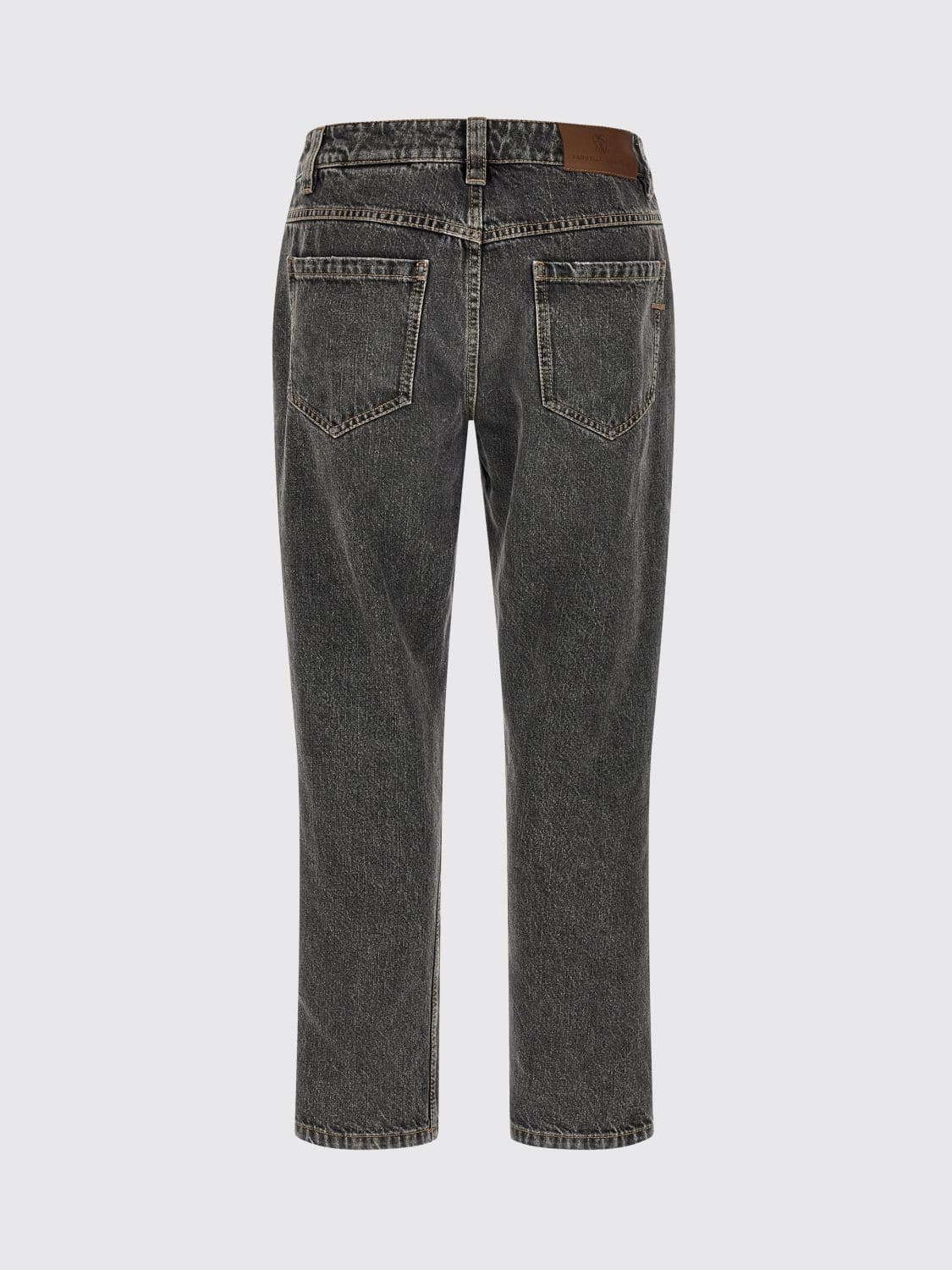 Brunello Cucinelli High-Waisted Five-Pocket Straight Jeans in Cotton Denim