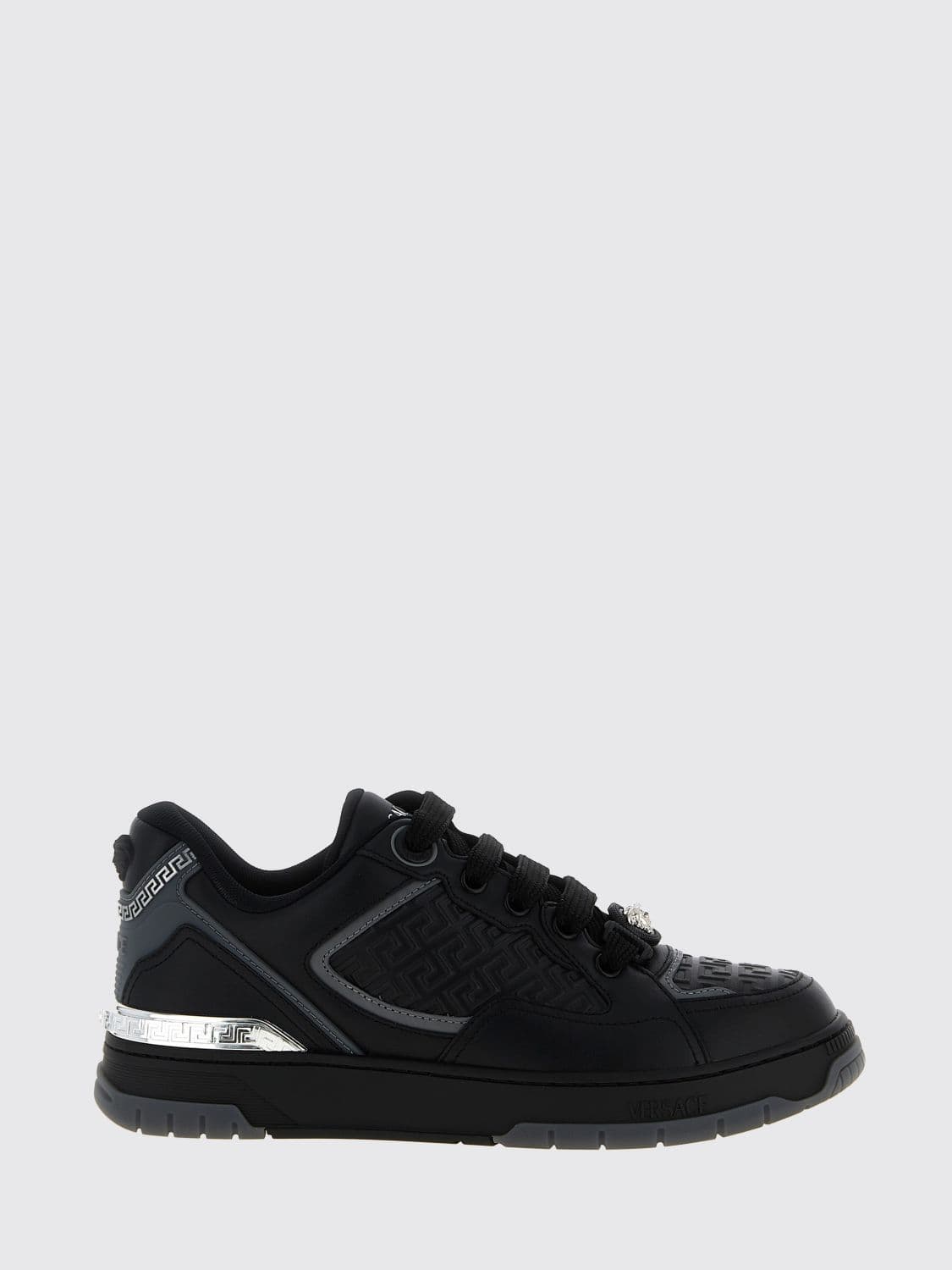 Versace Biggie Basket Calfskin Leather Sneakers with Medusa Logo · 46