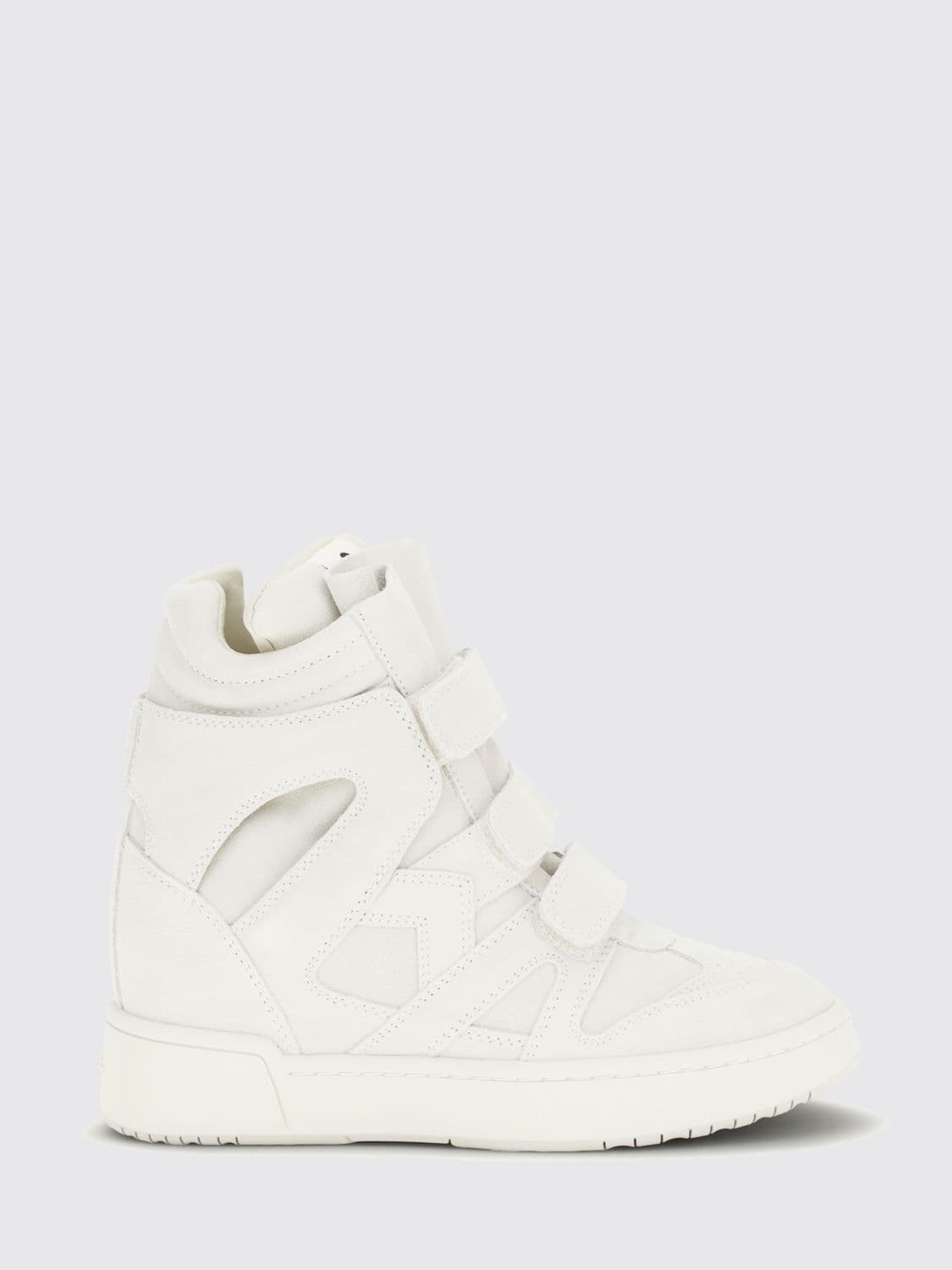 Isabel Marant High-Top Suede Wedge Sneakers with Velcro Straps