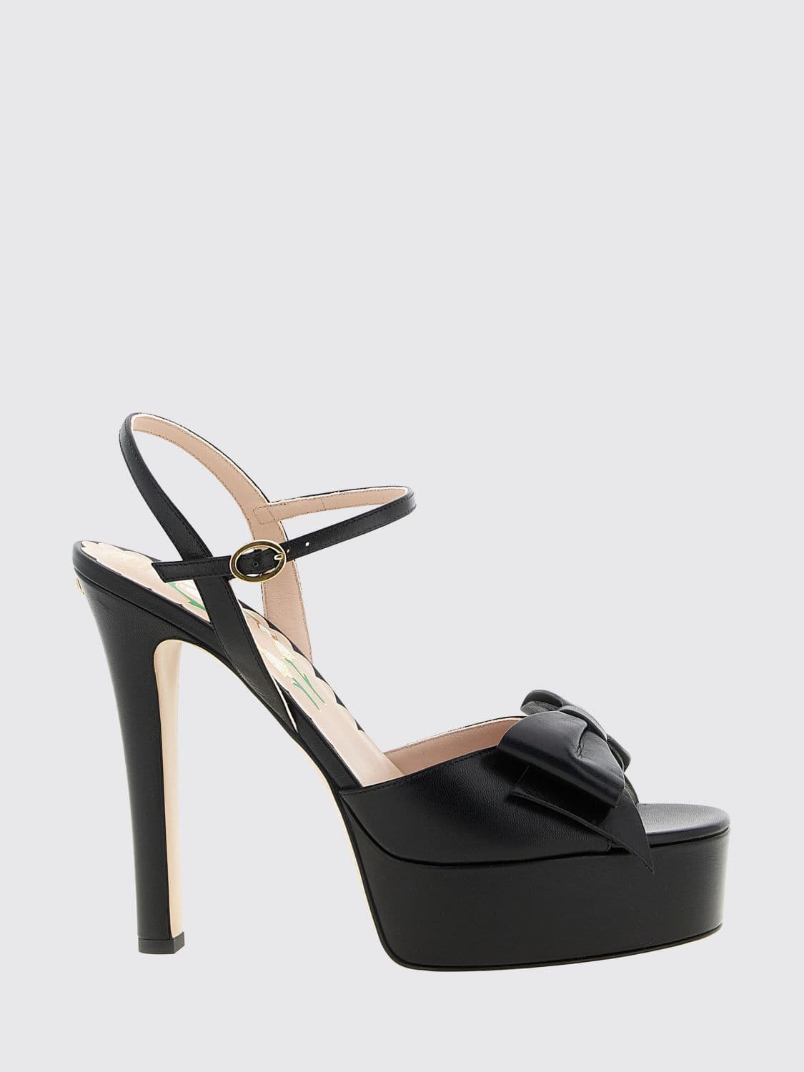 Valentino Garavani Bowow Leather Platform Sandals with High Heel