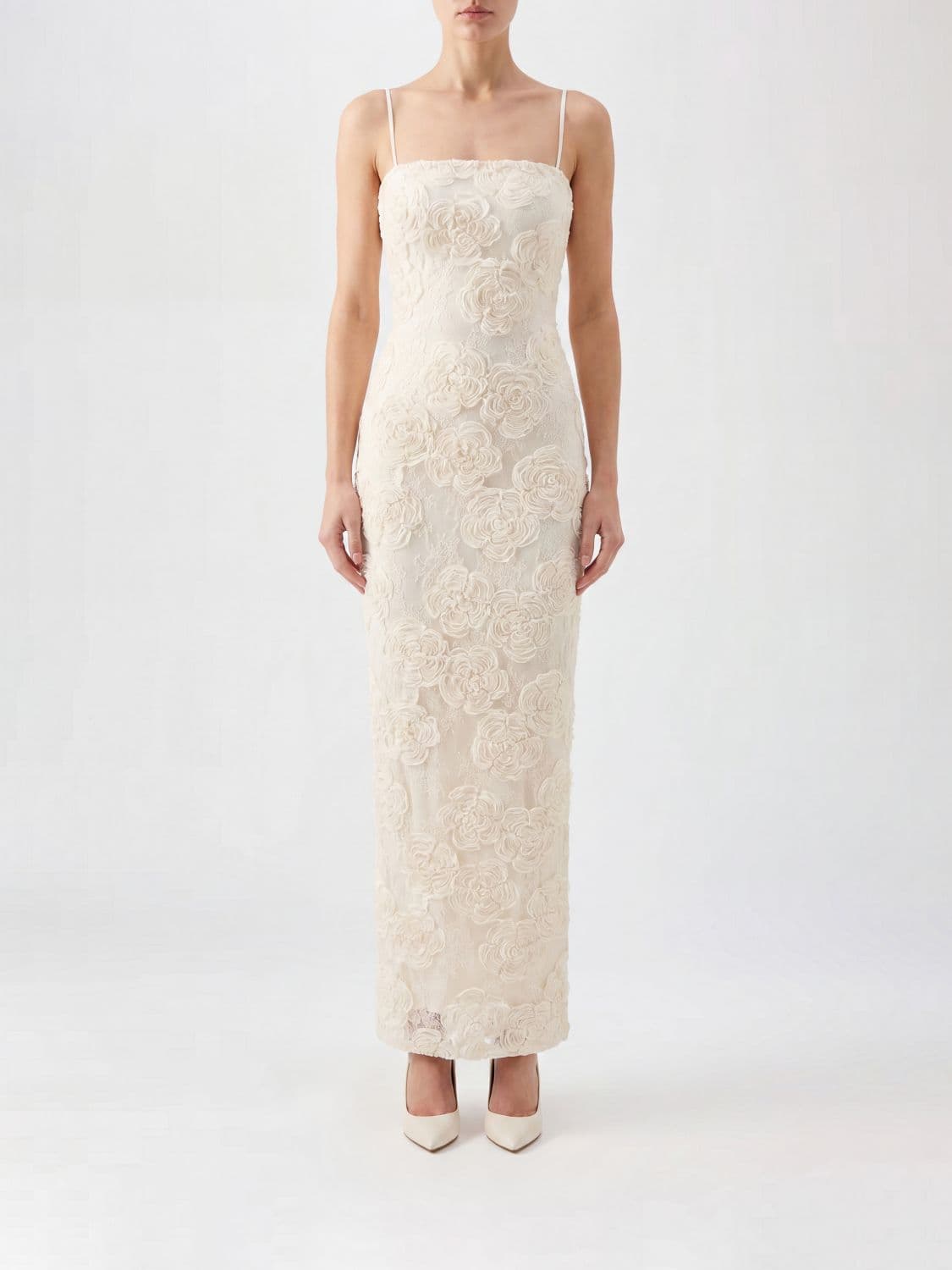 Rotate Off-the-Shoulder Long Ceremony Gown with Floral Details