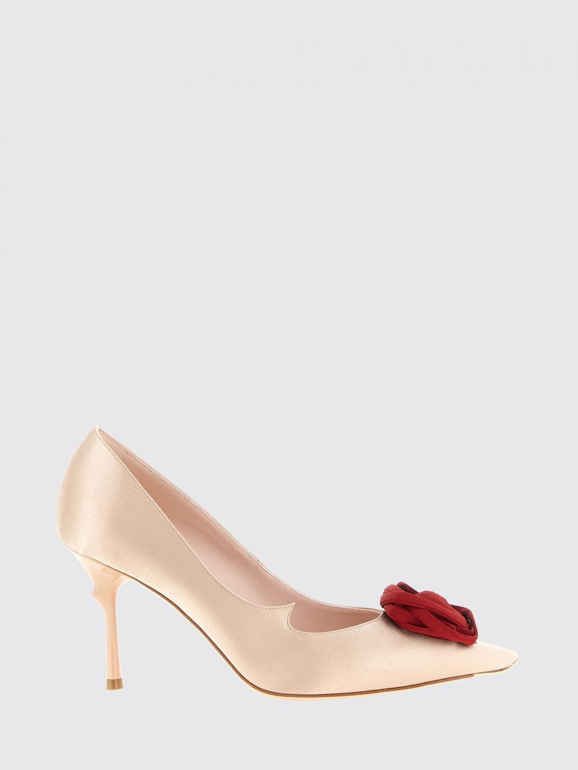 Roger Vivier Rose Vivier Satin Pumps with Flower Detail and High Heel
