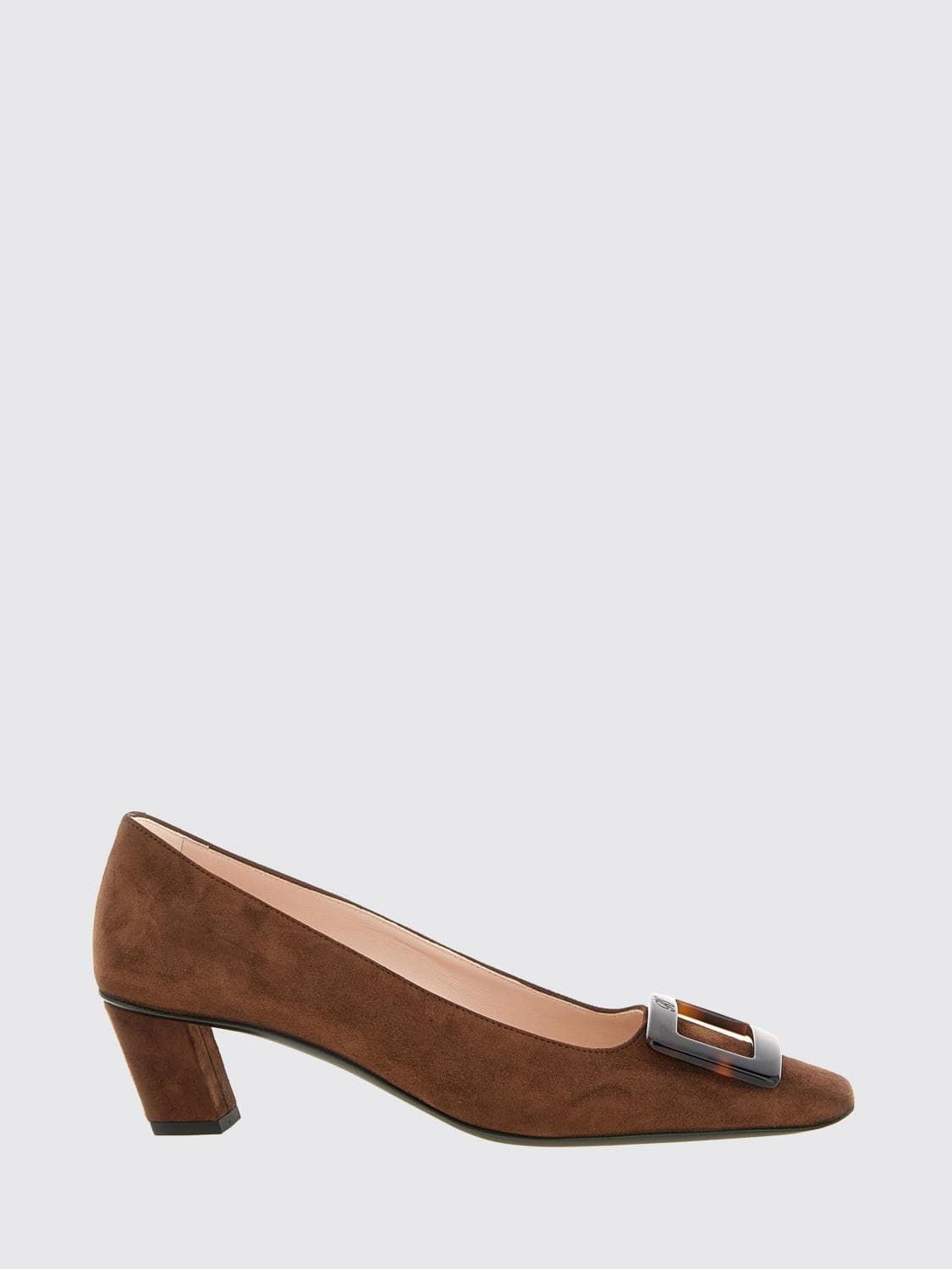 Roger Vivier Suede Pumps with Buckle and Low Heel