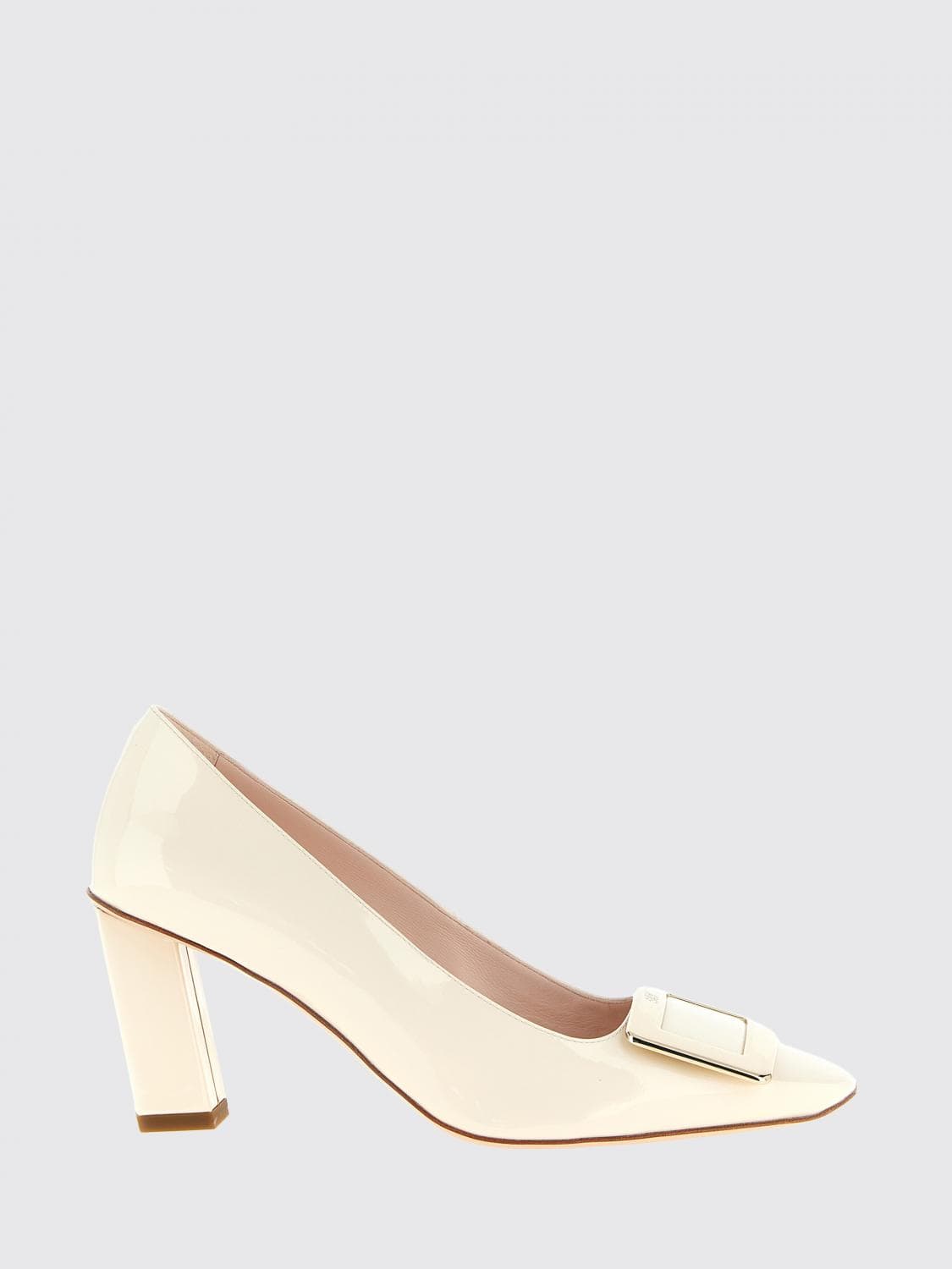 Roger Vivier Belle Vivier Patent Leather Pumps with Mid-Heel