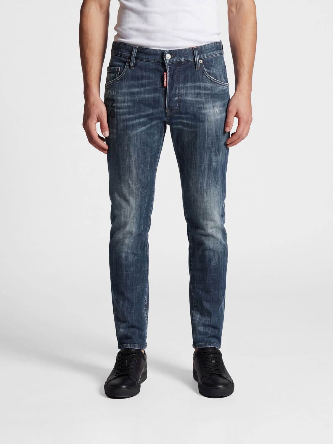 Dsquared2 Skater Slim Fit Jeans in Distressed Stretch Denim