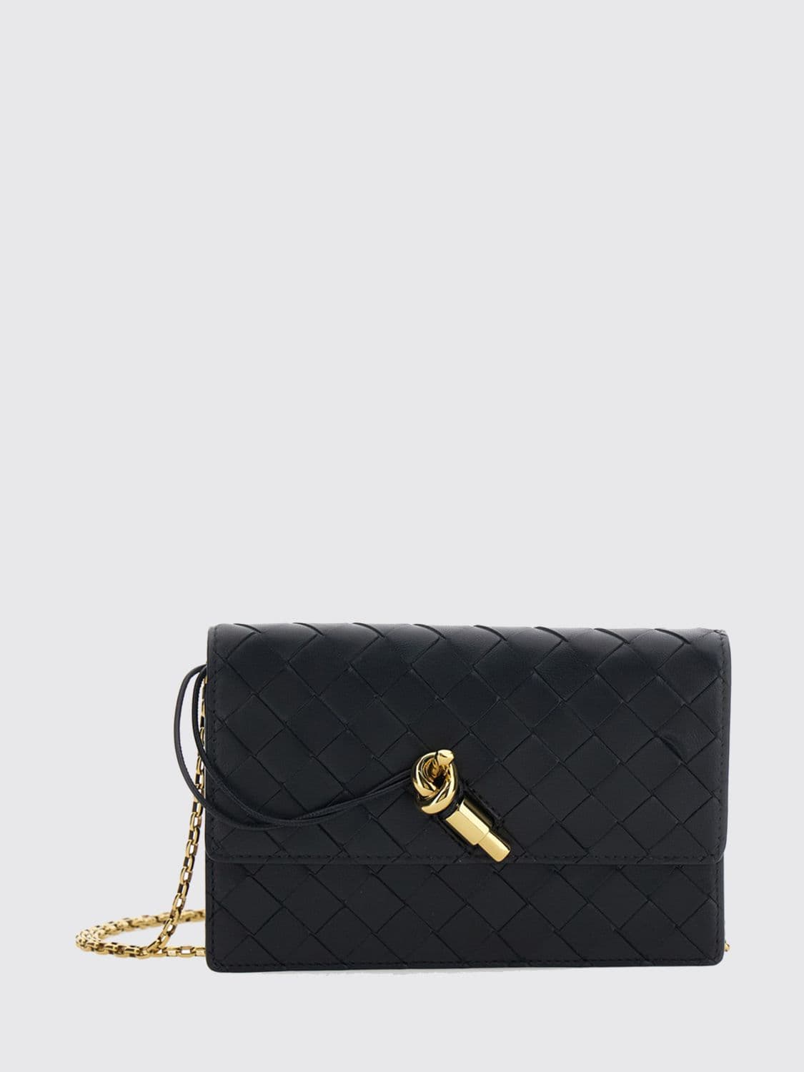 Bottega Veneta Andiamo Mini Intrecciato Lambskin Bag with Chain Strap