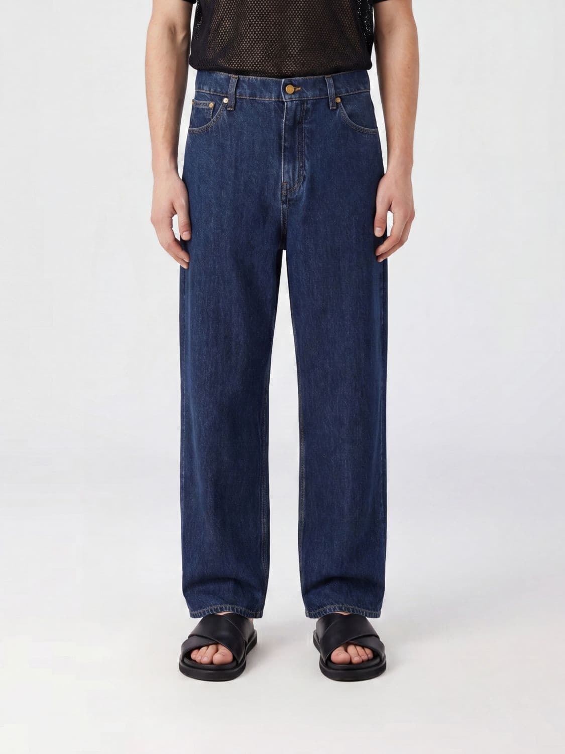 Jil Sander Mid-Rise Wide-Leg Jeans in Cotton Denim