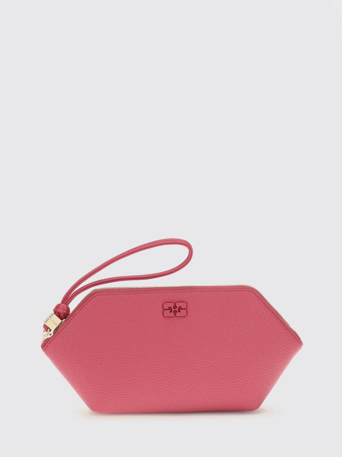 Ganni Bou Mini Bag in Recycled Leather with Zip Closure and Butterfly Logo