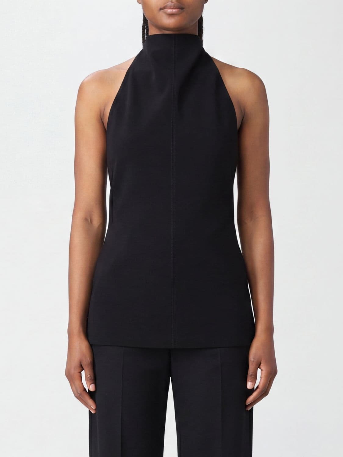 Khaite Off-the-Shoulder Halterneck Crêpe Turtleneck Top · 6