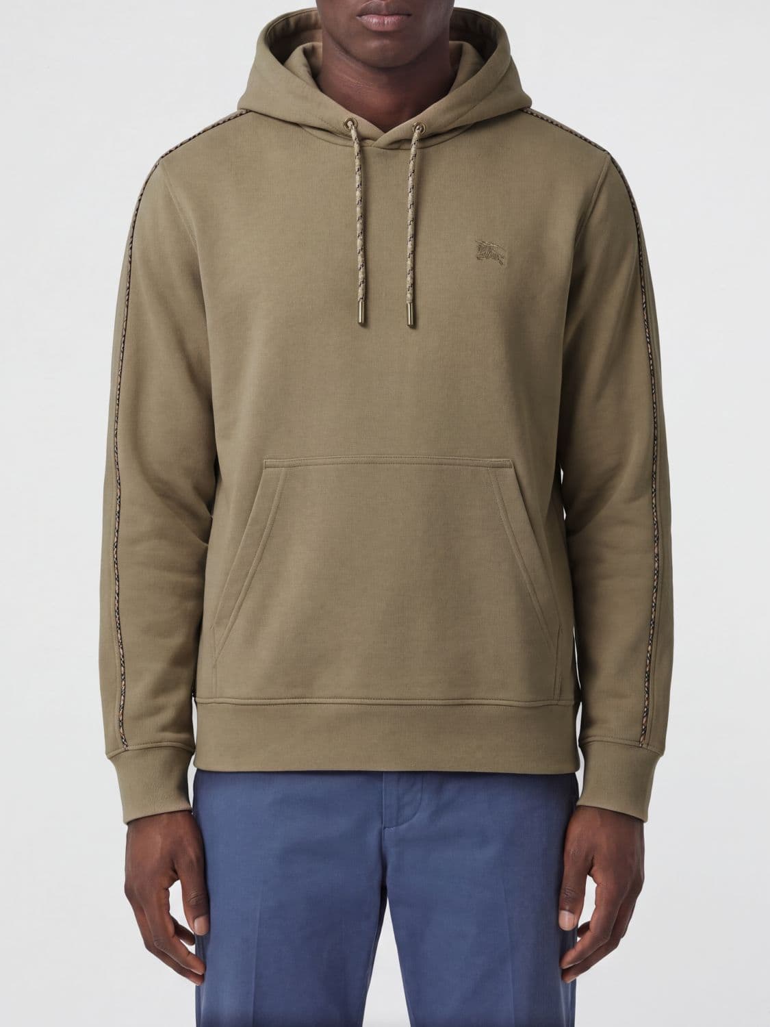 Burberry Cotton Hoodie with Tone-on-Tone Embroidered EKD Logo