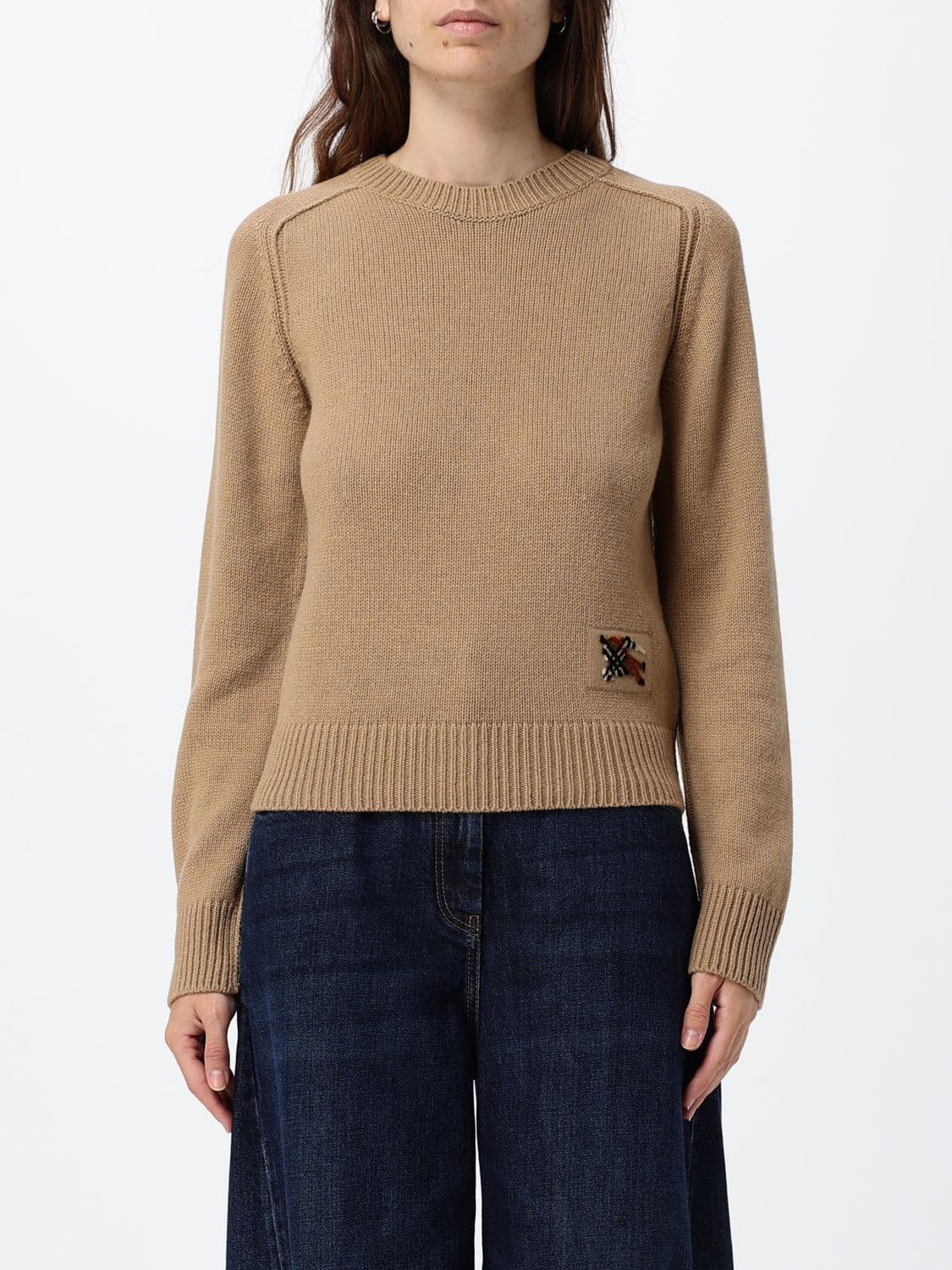 Burberry Cashmere Crewneck Jumper with Embroidered EKD Logo