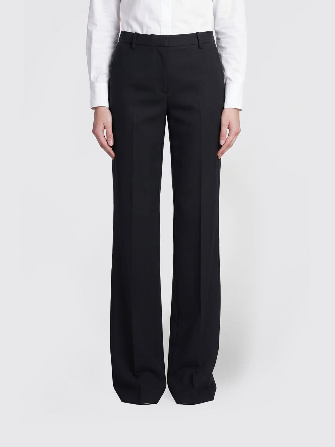 Tom Ford High-Waisted Wide-Leg Tailored Trousers in Merino Wool