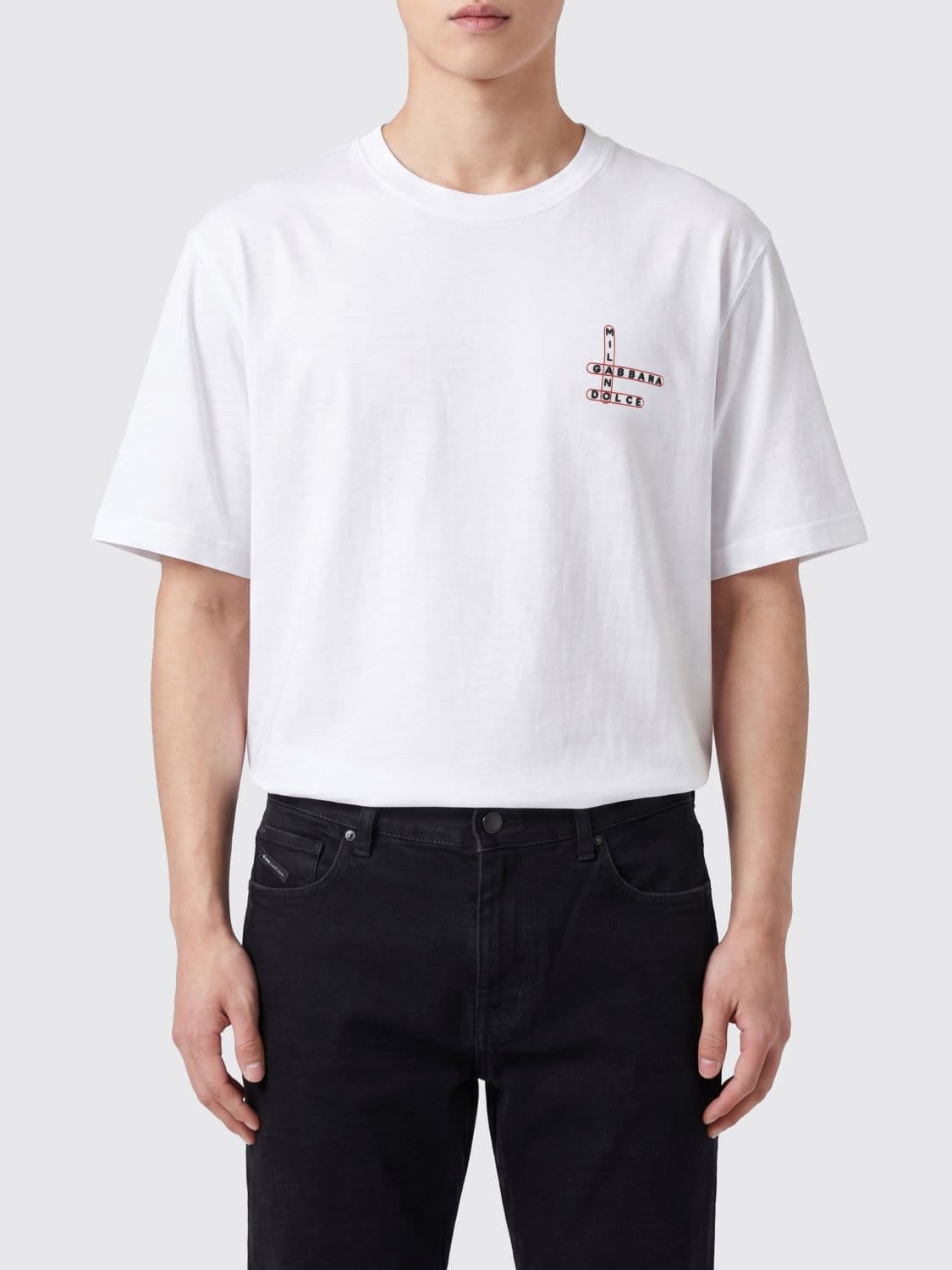 Dolce & Gabbana Cotton Crewneck T-Shirt with Contrast Graphic Print · 46