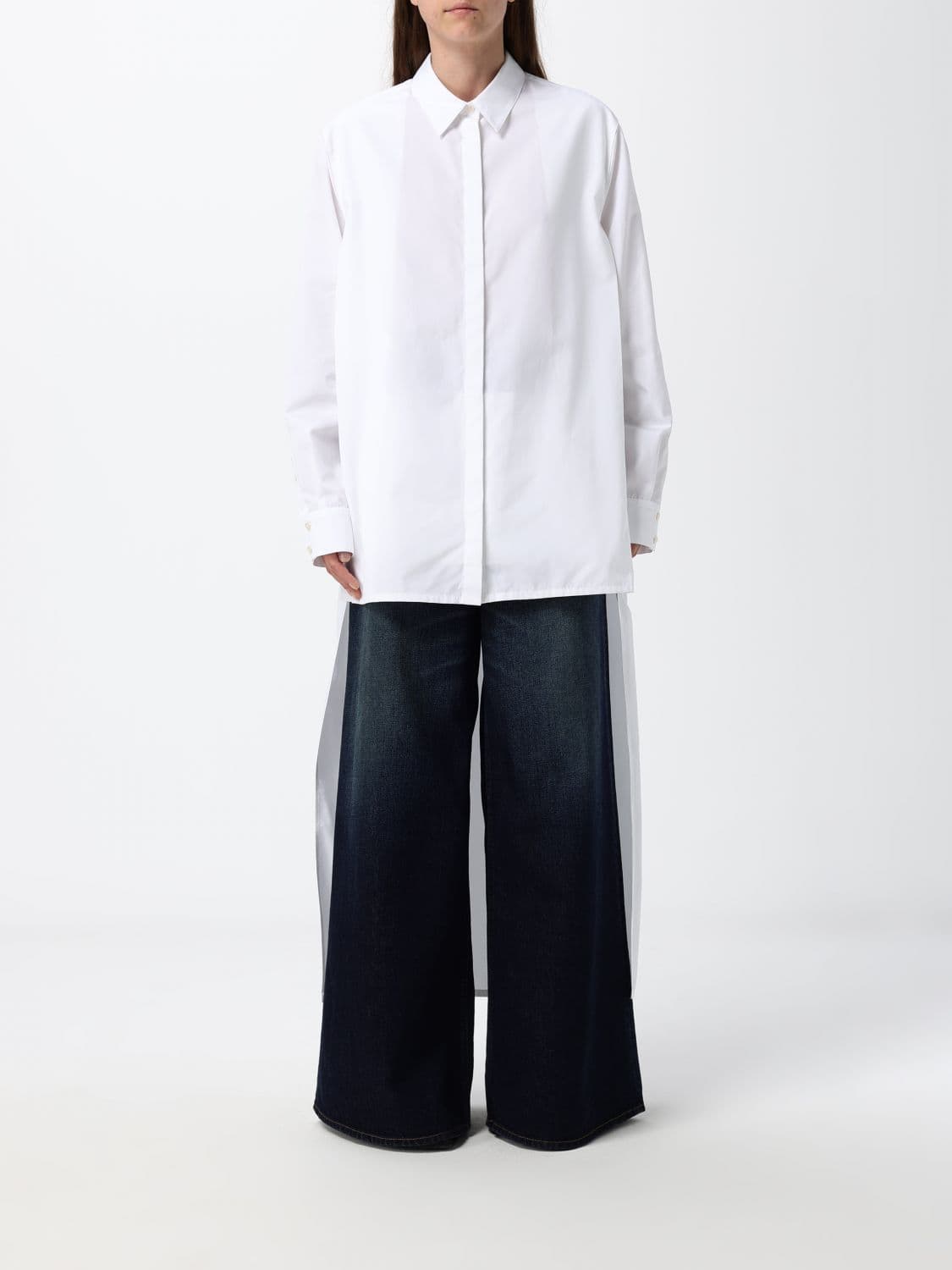 Alaïa Relaxed-Fit Asymmetrical Cotton Poplin Shirt