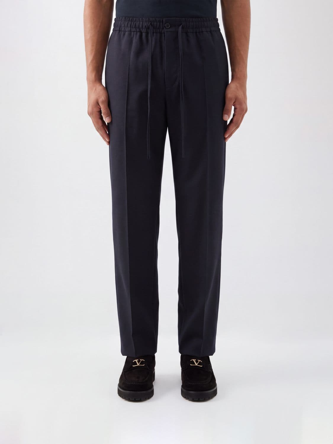 Valentino Garavani Twill Trousers with Elasticated Drawstring Waist