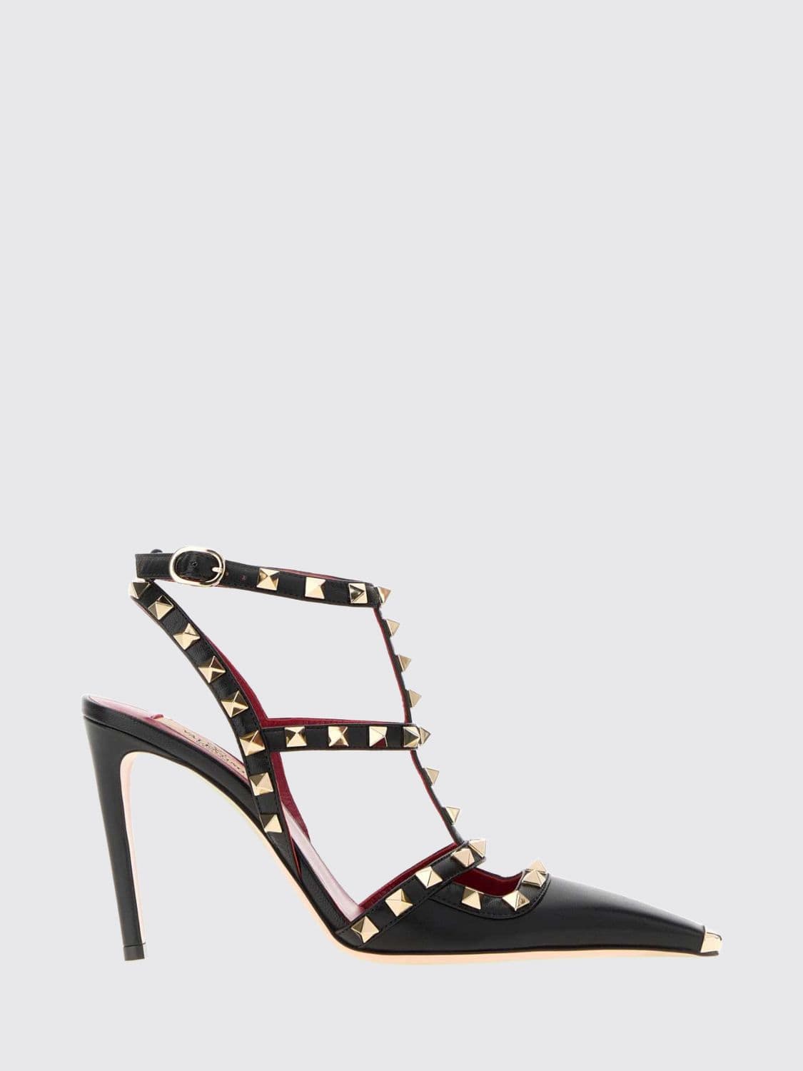 Valentino Garavani Rockstud Leather T-Strap Slingback High Heel Pumps