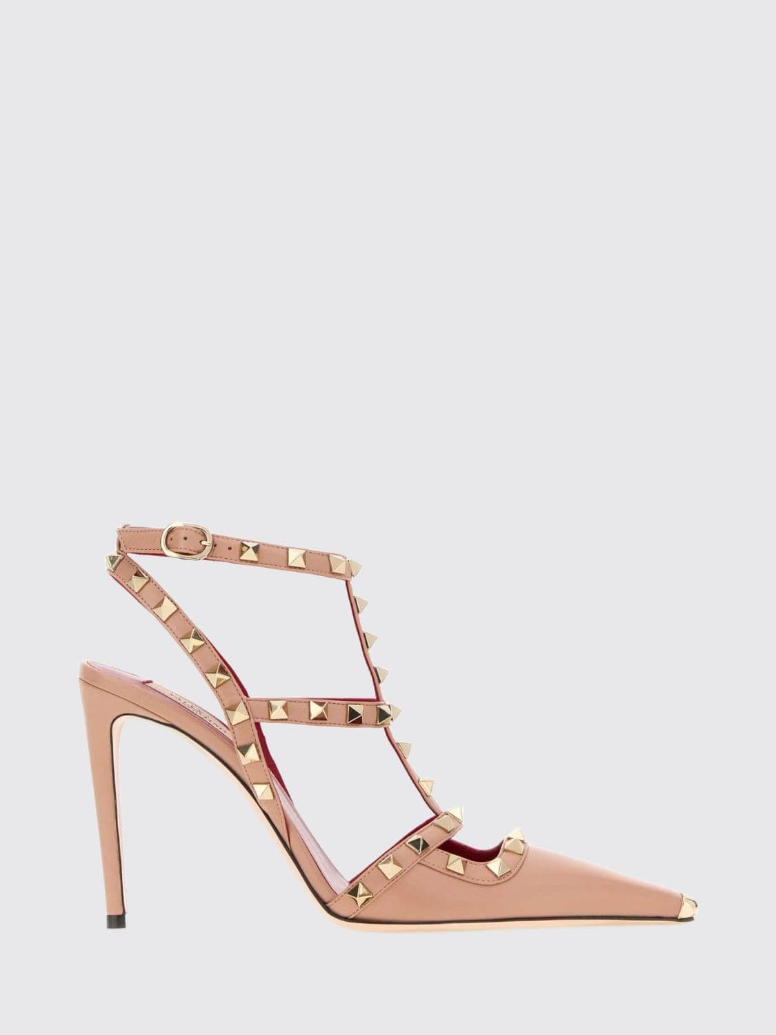 Valentino Garavani Rockstud Leather T-Strap Slingback High Heel Pumps