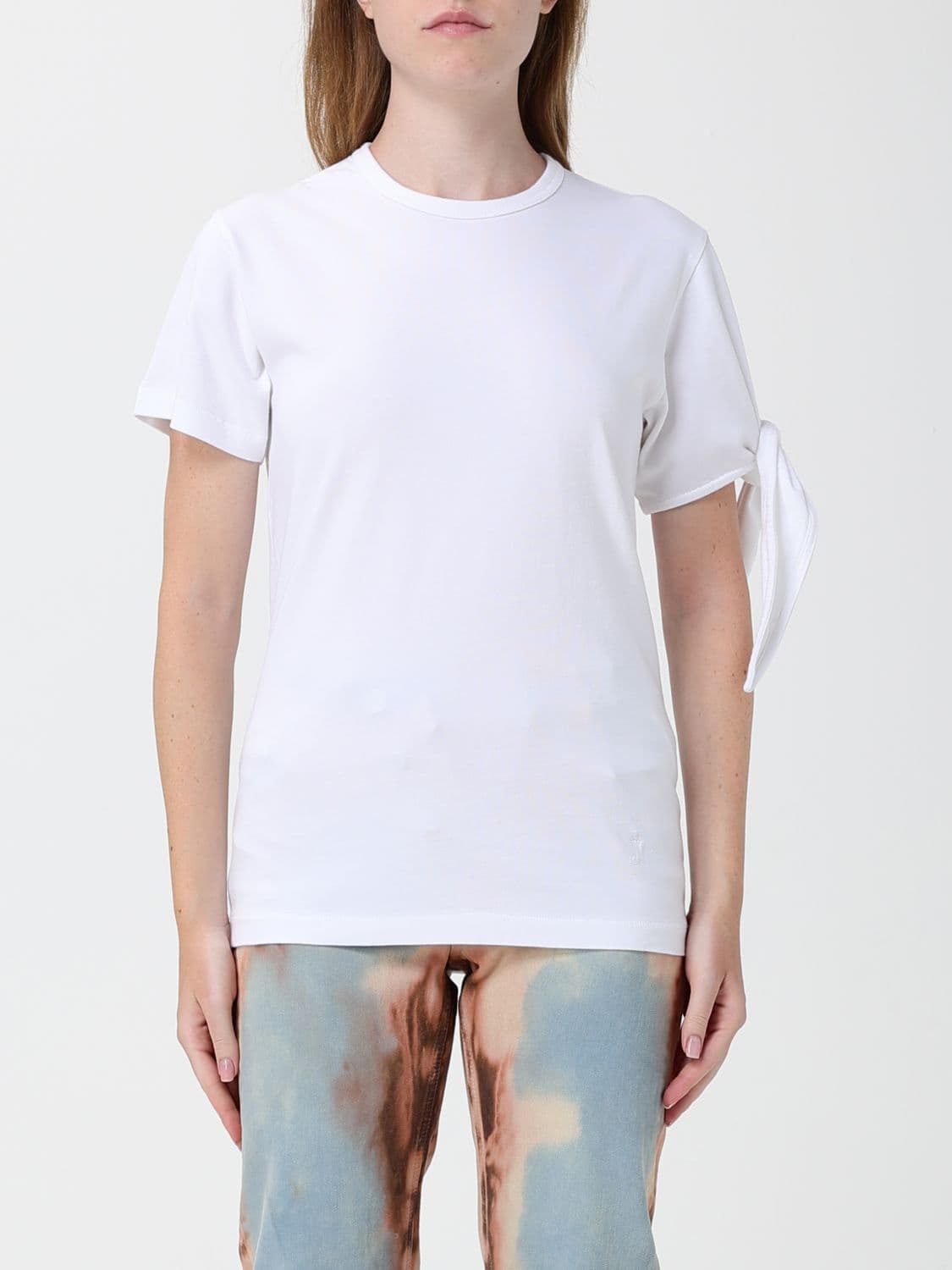 Jw Anderson Slim Fit Cotton T-Shirt with Bow Appliqué