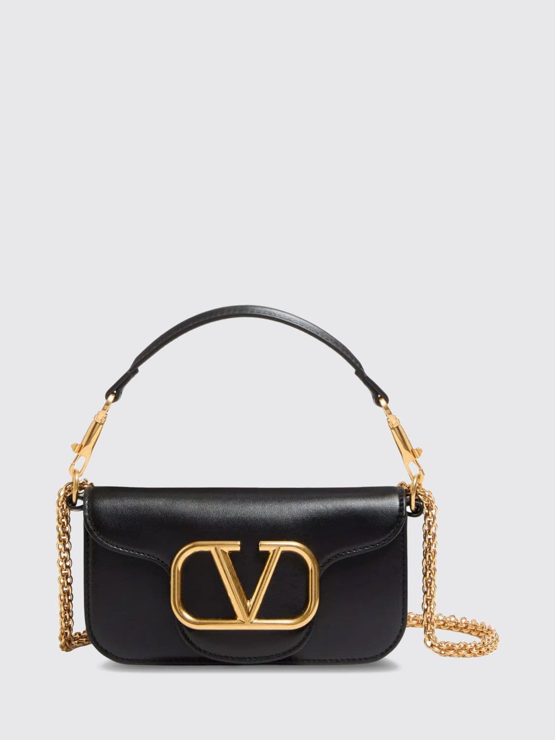 Valentino Garavani Small Locò Shoulder Bag in Leather with VLogo Signature