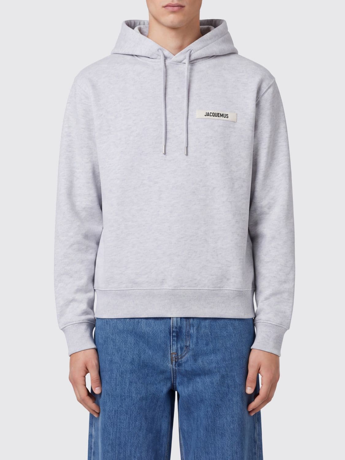 Jacquemus Relaxed Fit Cotton Hoodie with Logo and Dropped Shoulders