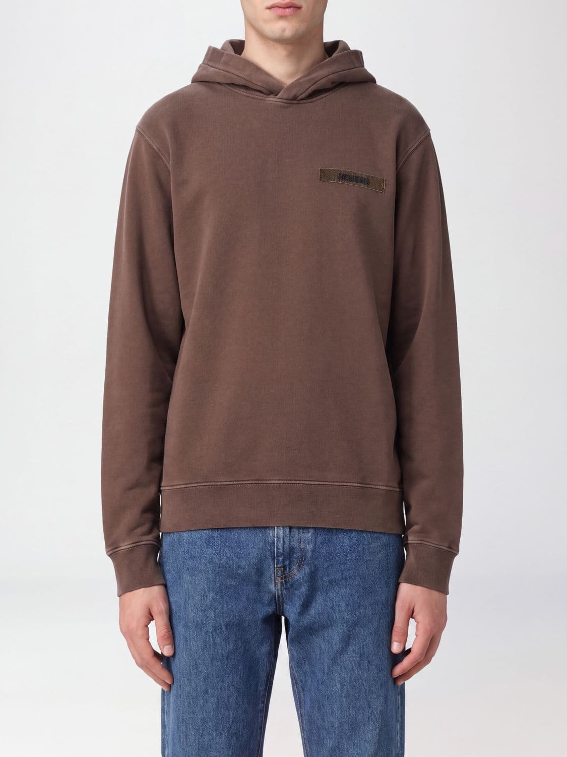 Jacquemus Relaxed Fit Cotton Hoodie with Logo and Dropped Shoulders