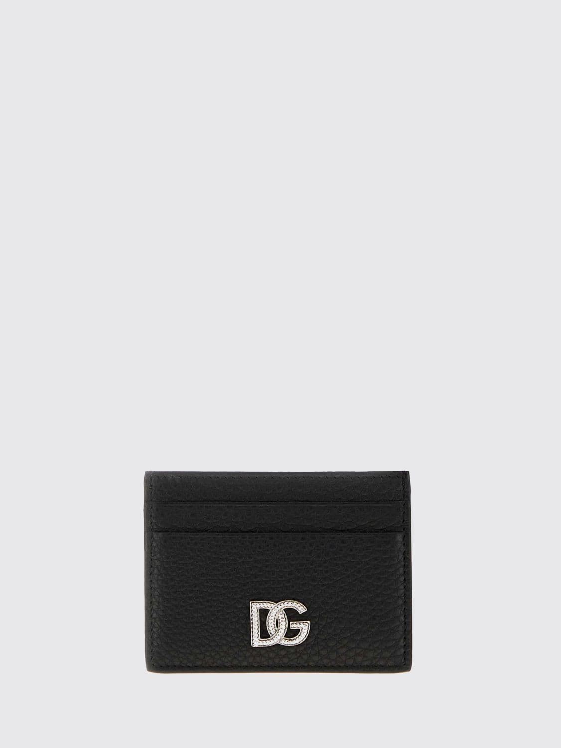 Dolce & Gabbana Grained Leather Monogram Card Holder with DG Logo