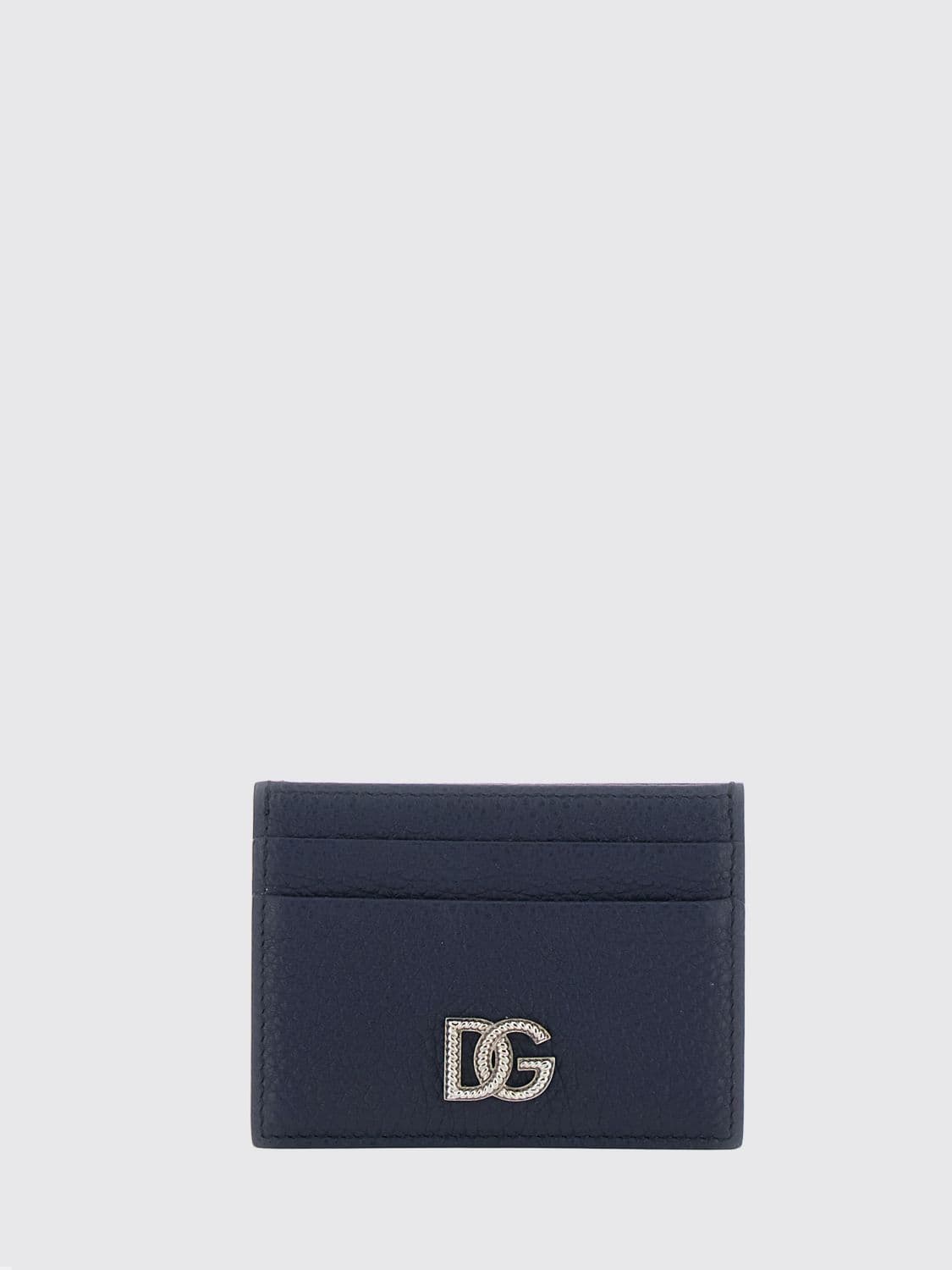 Dolce & Gabbana Grained Leather Monogram Card Holder with DG Logo · OS