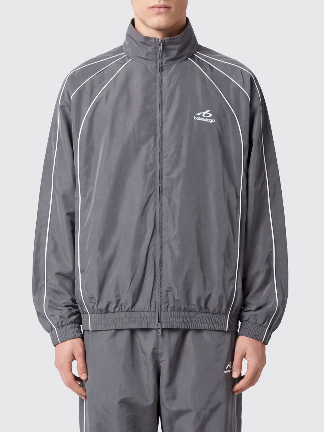 Balenciaga Relaxed Fit Cotton-Blend Zip-Up Sweatshirt with a High Neck