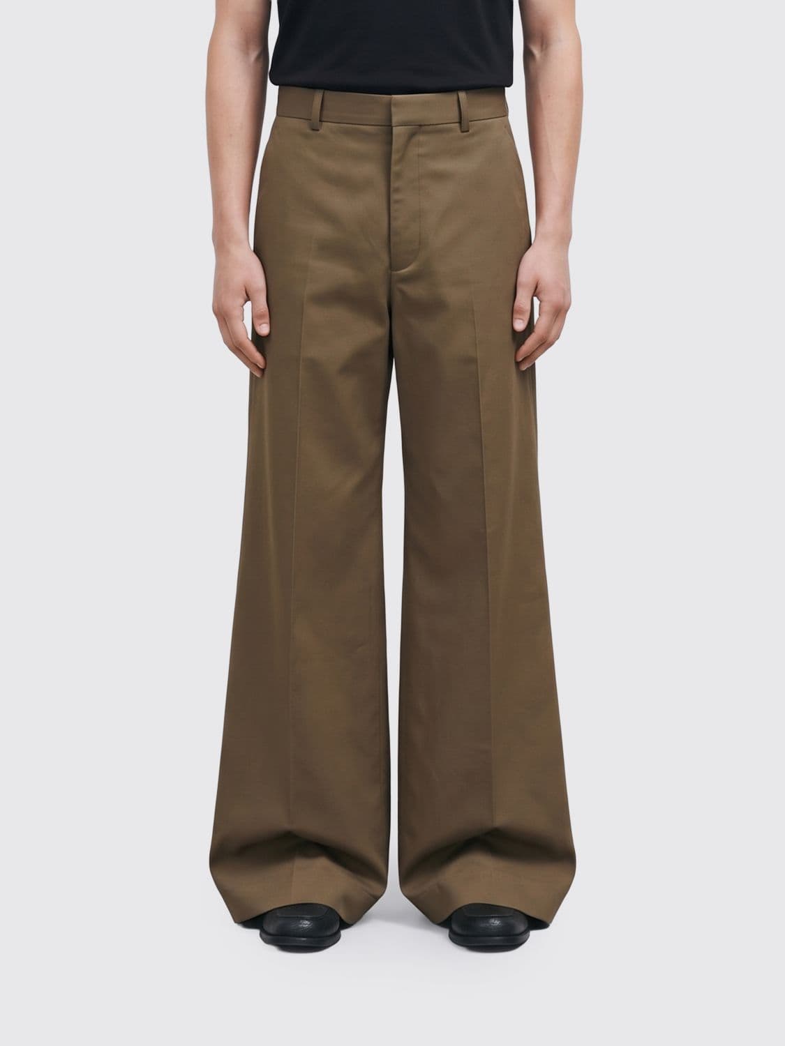 Balenciaga Wide-Leg Cotton Chino Trousers with a Mid-Rise Waist