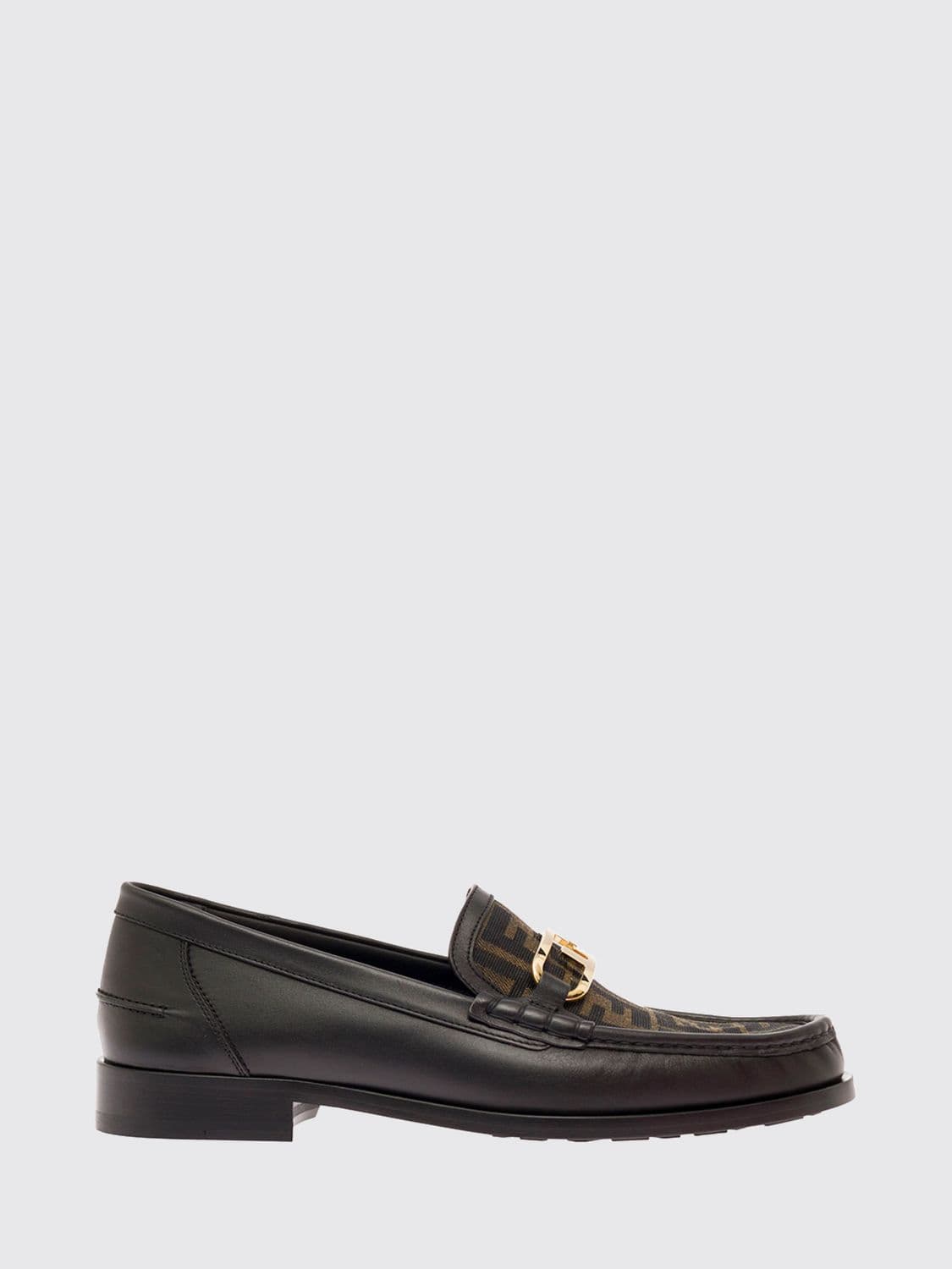 Fendi O'Lock Penny Loafers in Calfskin with Clamp and FF Fabric · 5