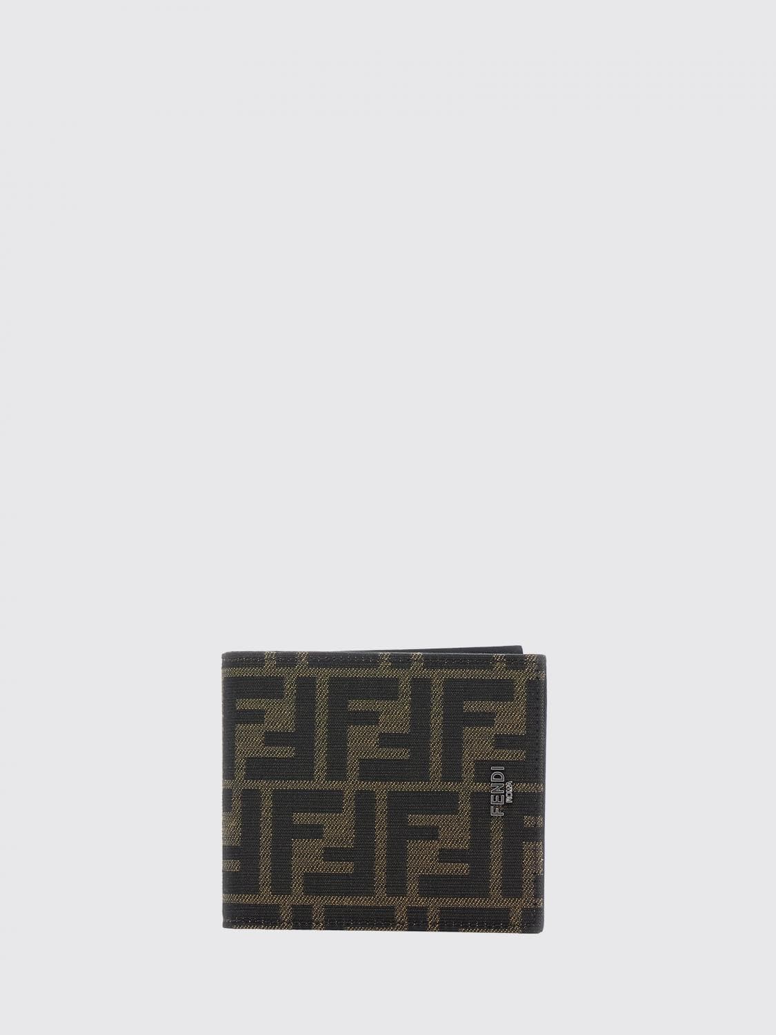 Fendi Brown FF Monogram Jacquard Fabric Bifold Wallet · OS
