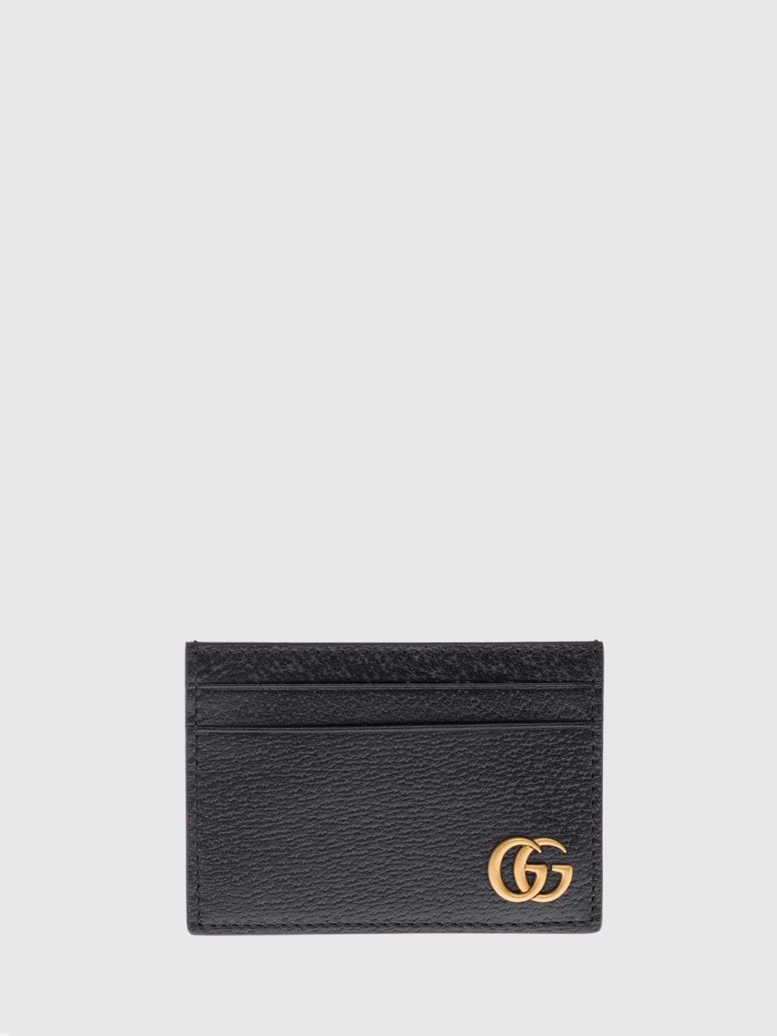 Gucci GG Marmont Pebbled Leather Card Holder with Double G Logo · OS