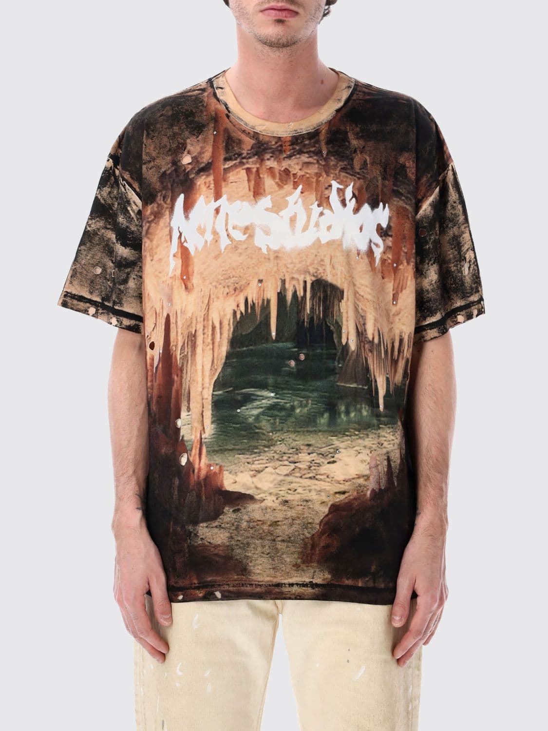 Acne Studios Relaxed Fit Graphic Print T-Shirt in Organic Cotton