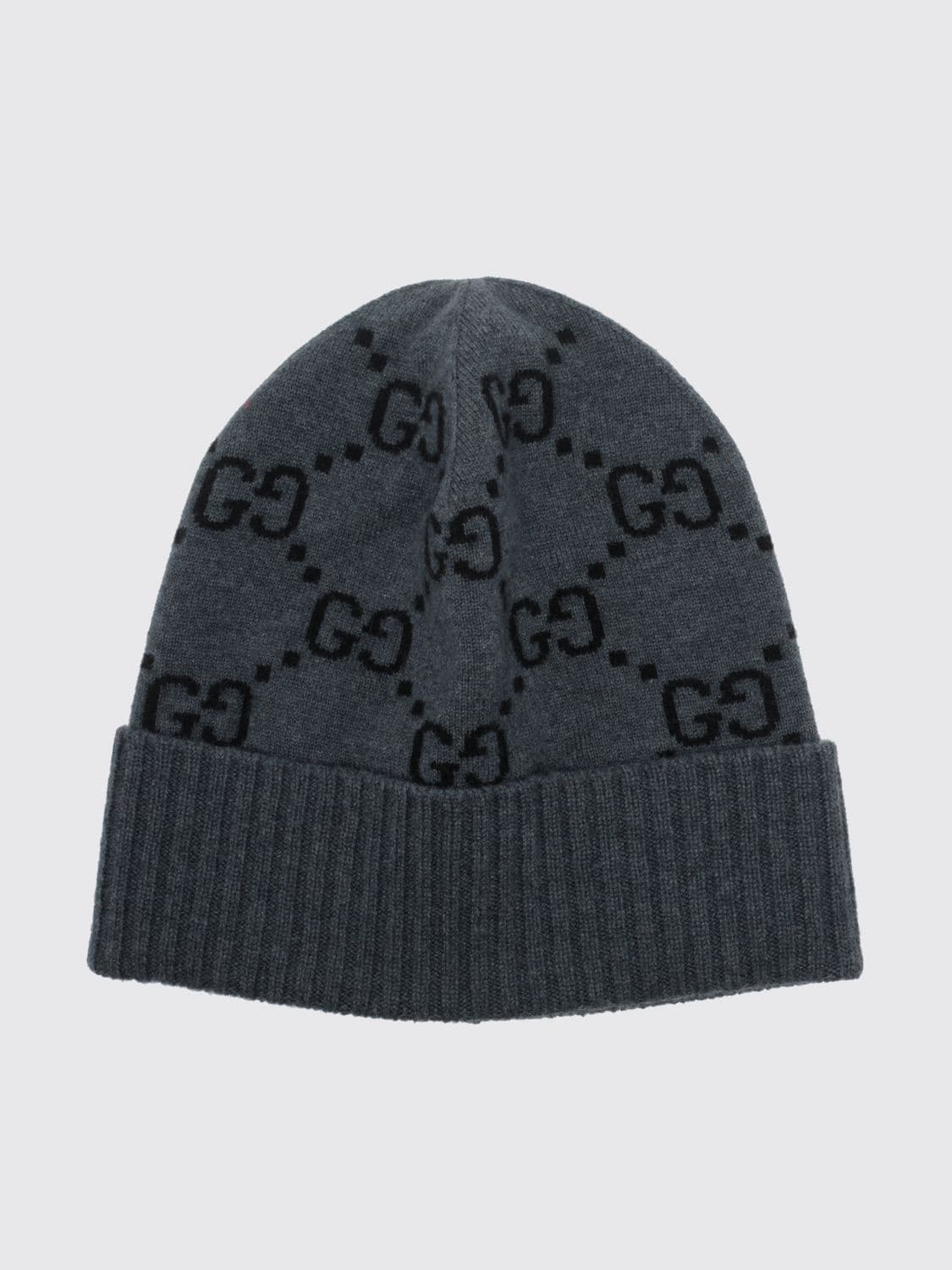 Gucci Jacquard GG-Monogram Cashmere Beanie with Ribbed Trim