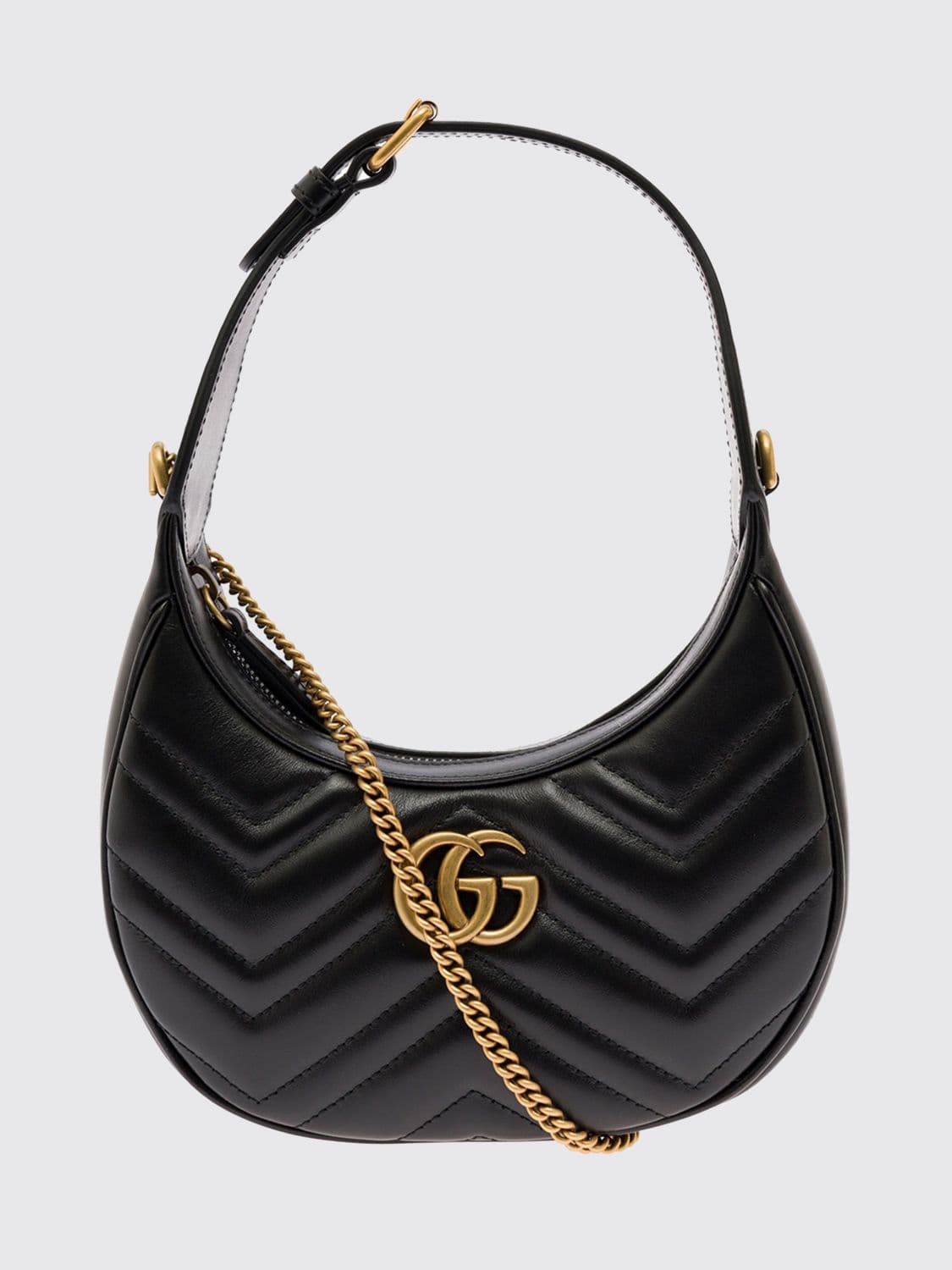 Gucci GG Marmont Mini Hobo Bag in Matelassé Leather with Chain Strap