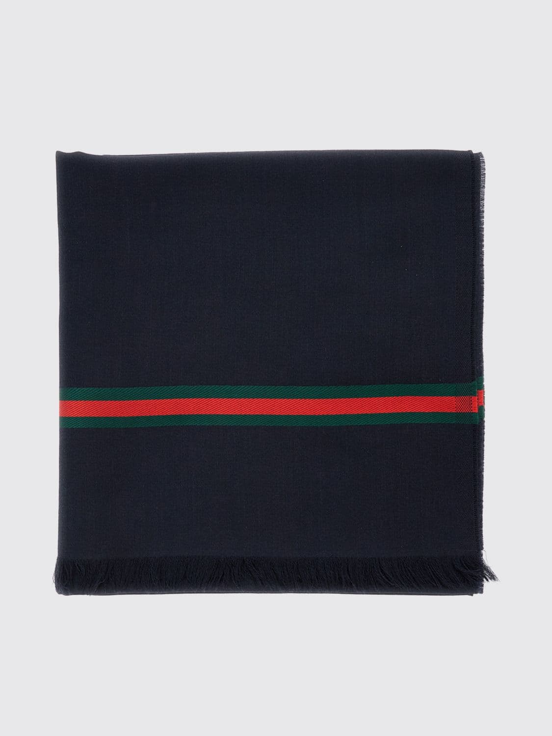 Gucci Striped Wool and Silk Blend Scarf