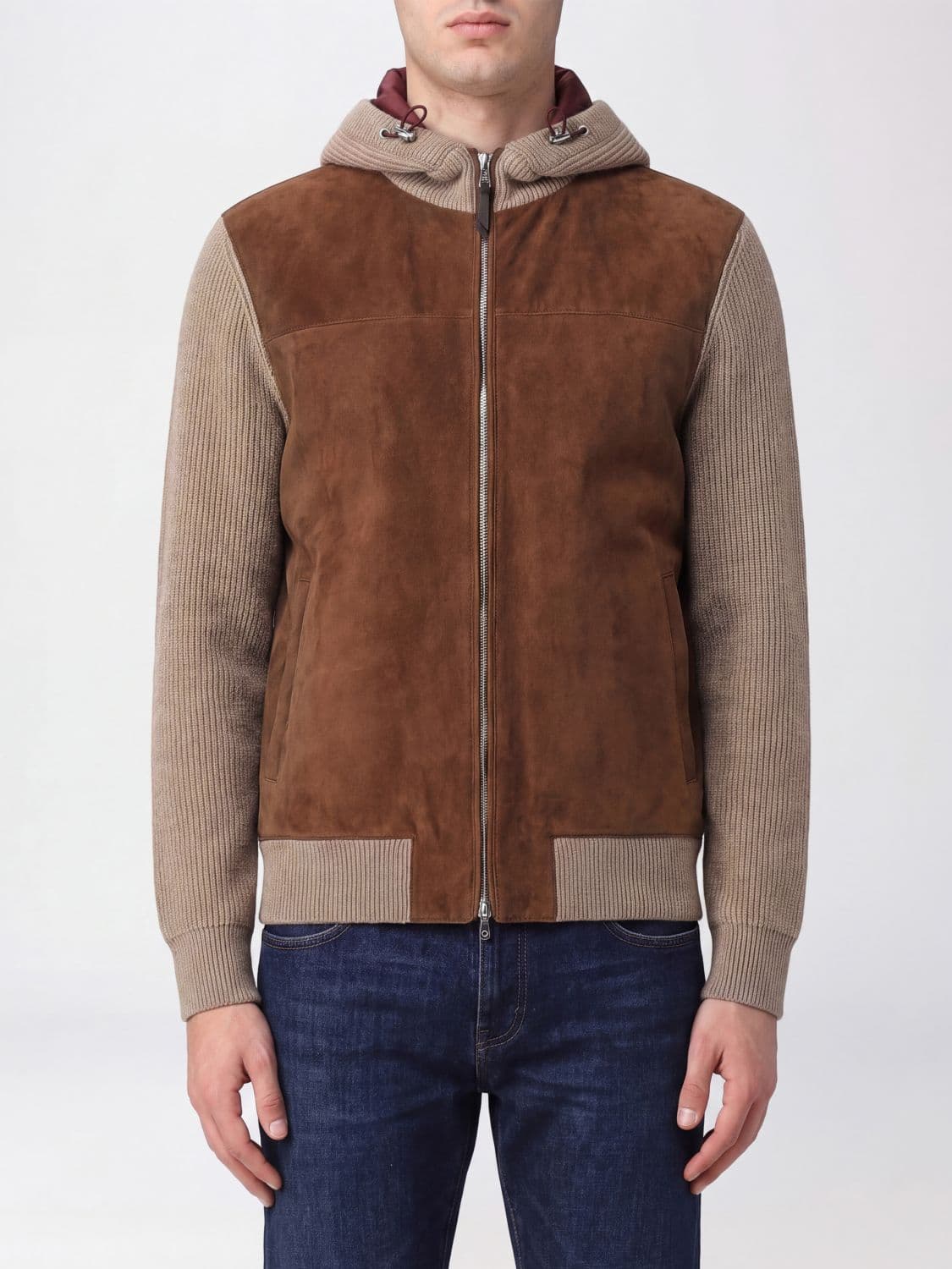 Brunello Cucinelli Suede and Cashmere Hooded Bomber Jacket
