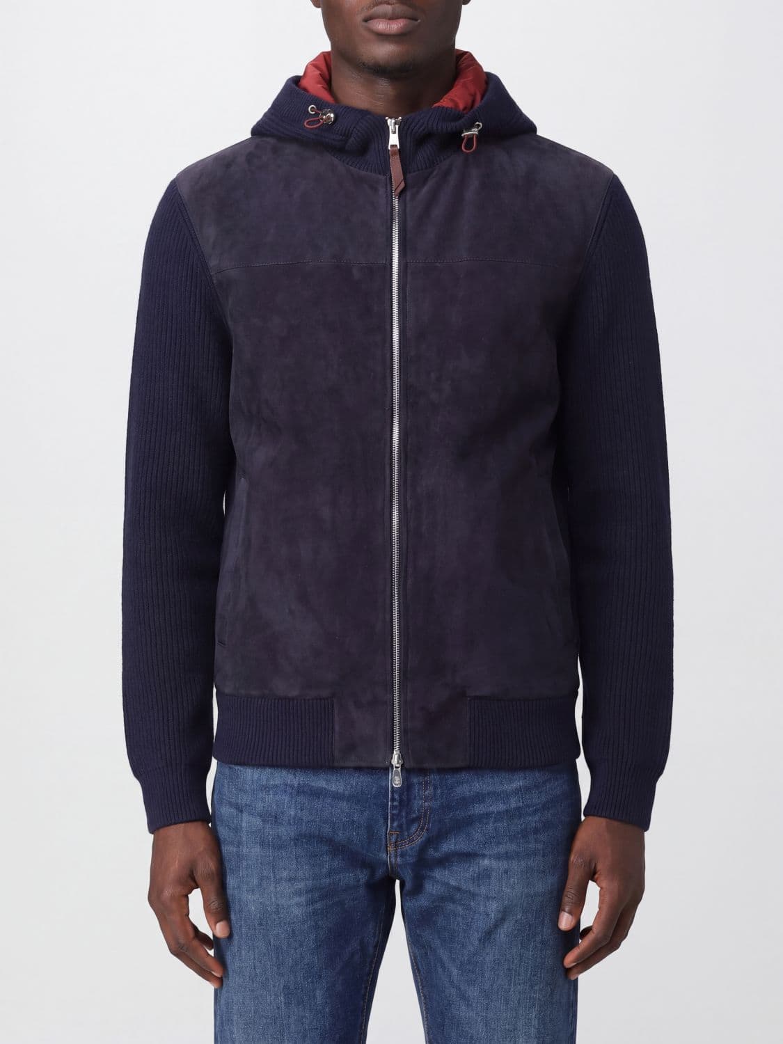 Brunello Cucinelli Suede and Cashmere Hooded Bomber Jacket
